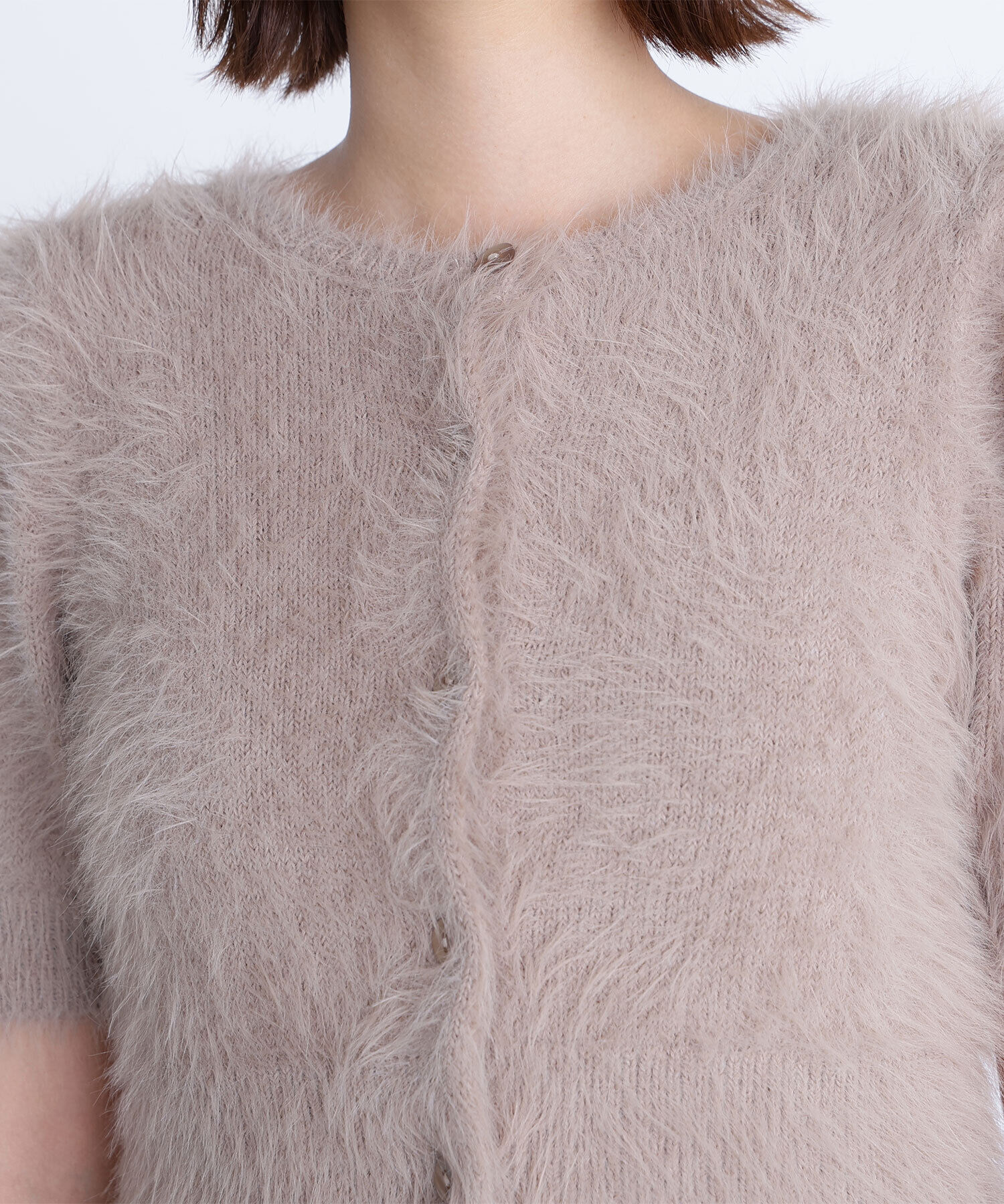  「ハーフスリーブシャギーアンサンブル」|ニット・セーター|