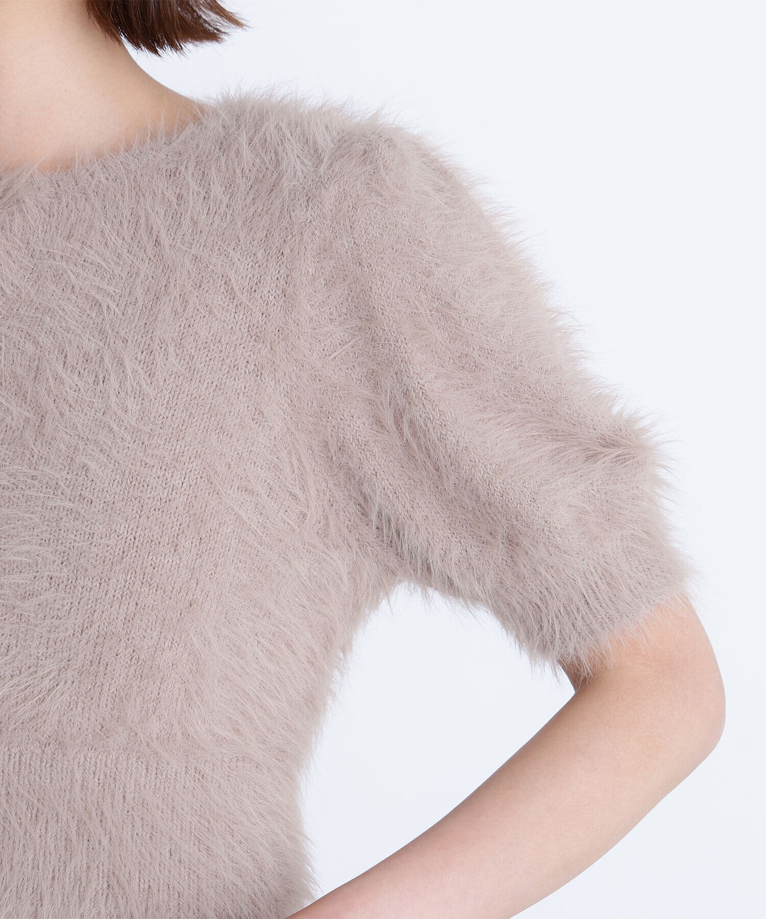  「ハーフスリーブシャギーアンサンブル」|ニット・セーター|