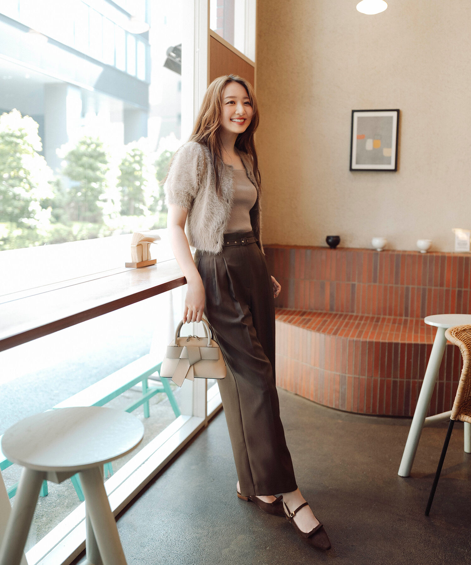  「ハーフスリーブシャギーアンサンブル」|ニット・セーター|