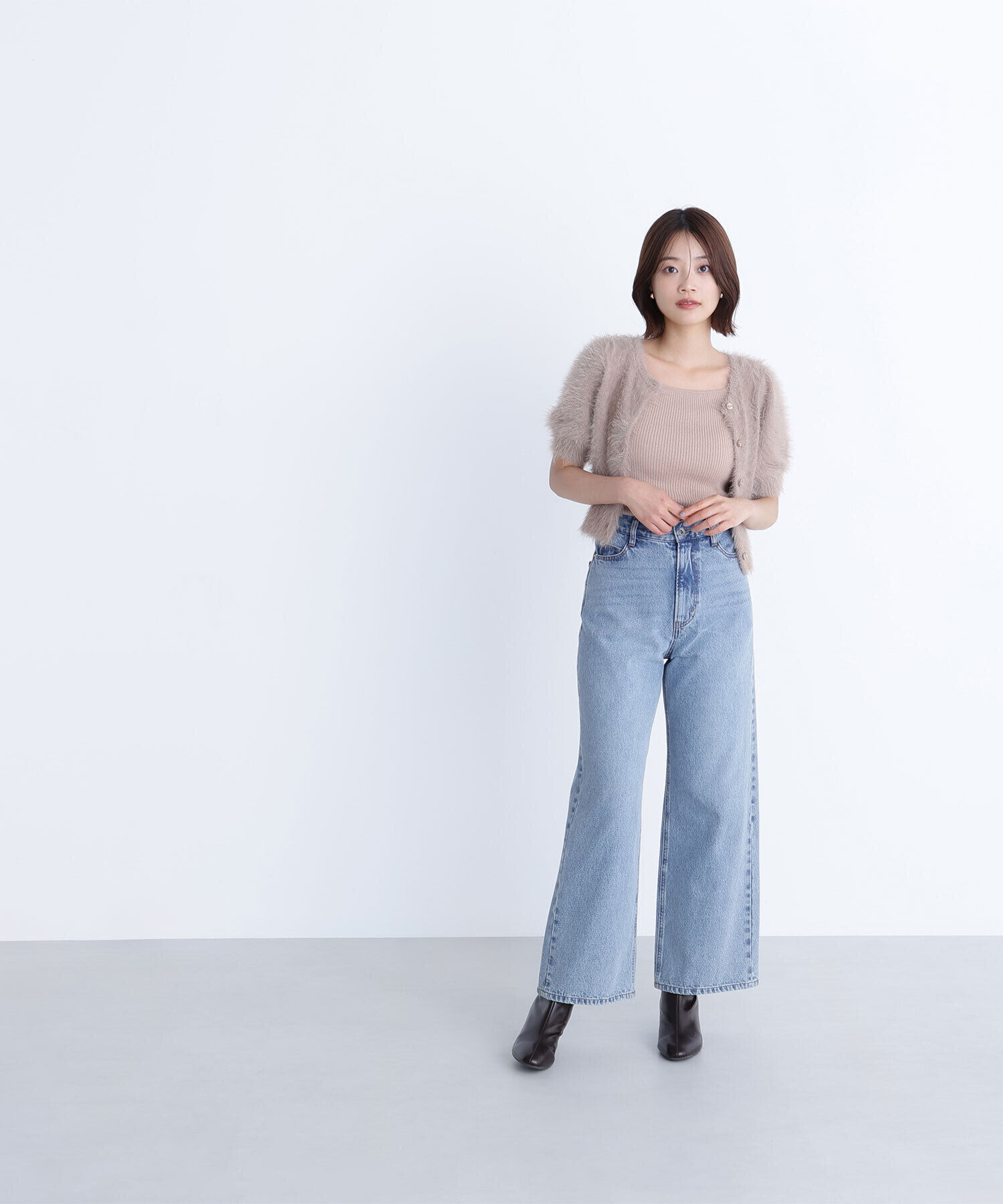  「ハーフスリーブシャギーアンサンブル」|ニット・セーター|