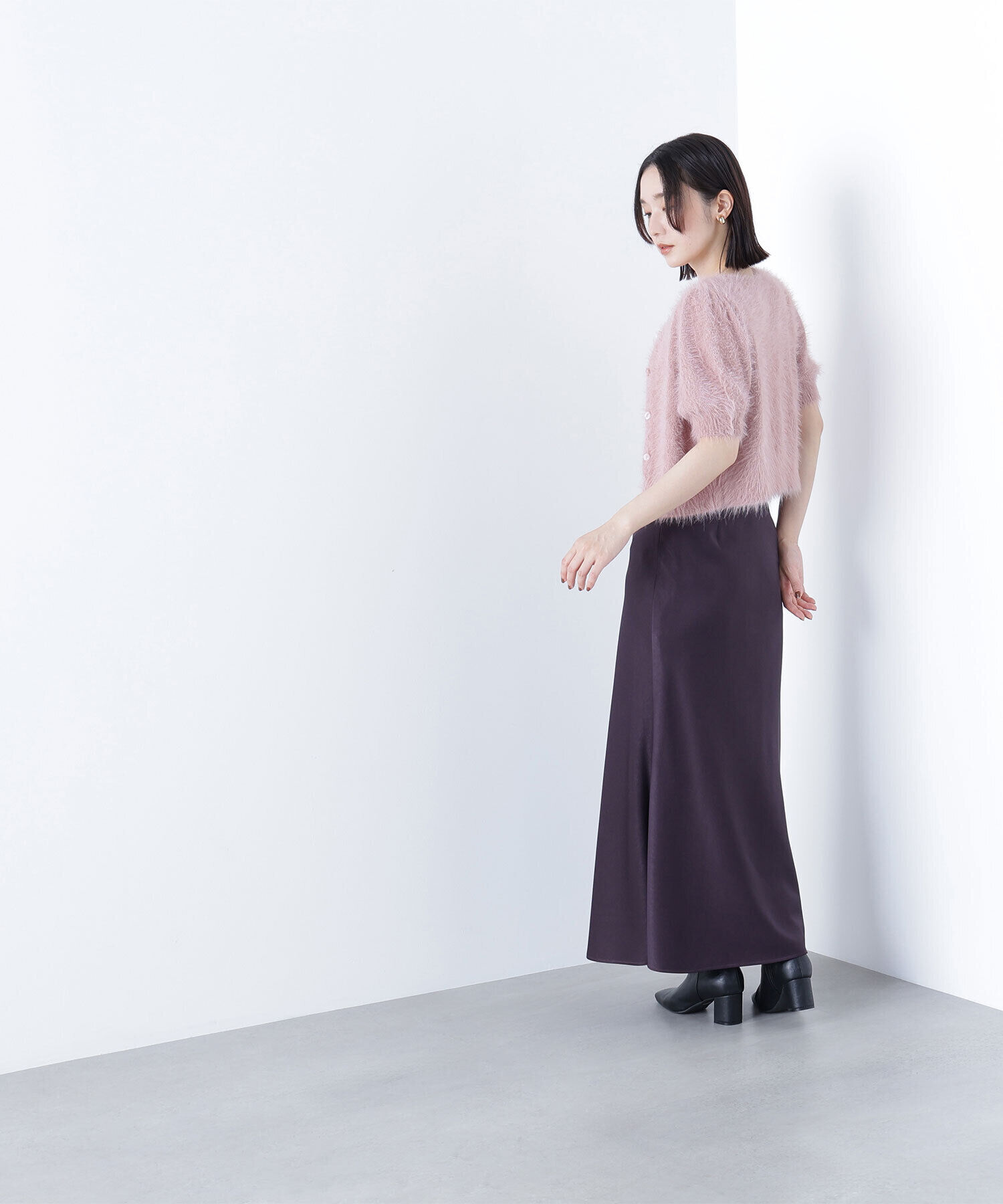  「ハーフスリーブシャギーアンサンブル」|ニット・セーター|