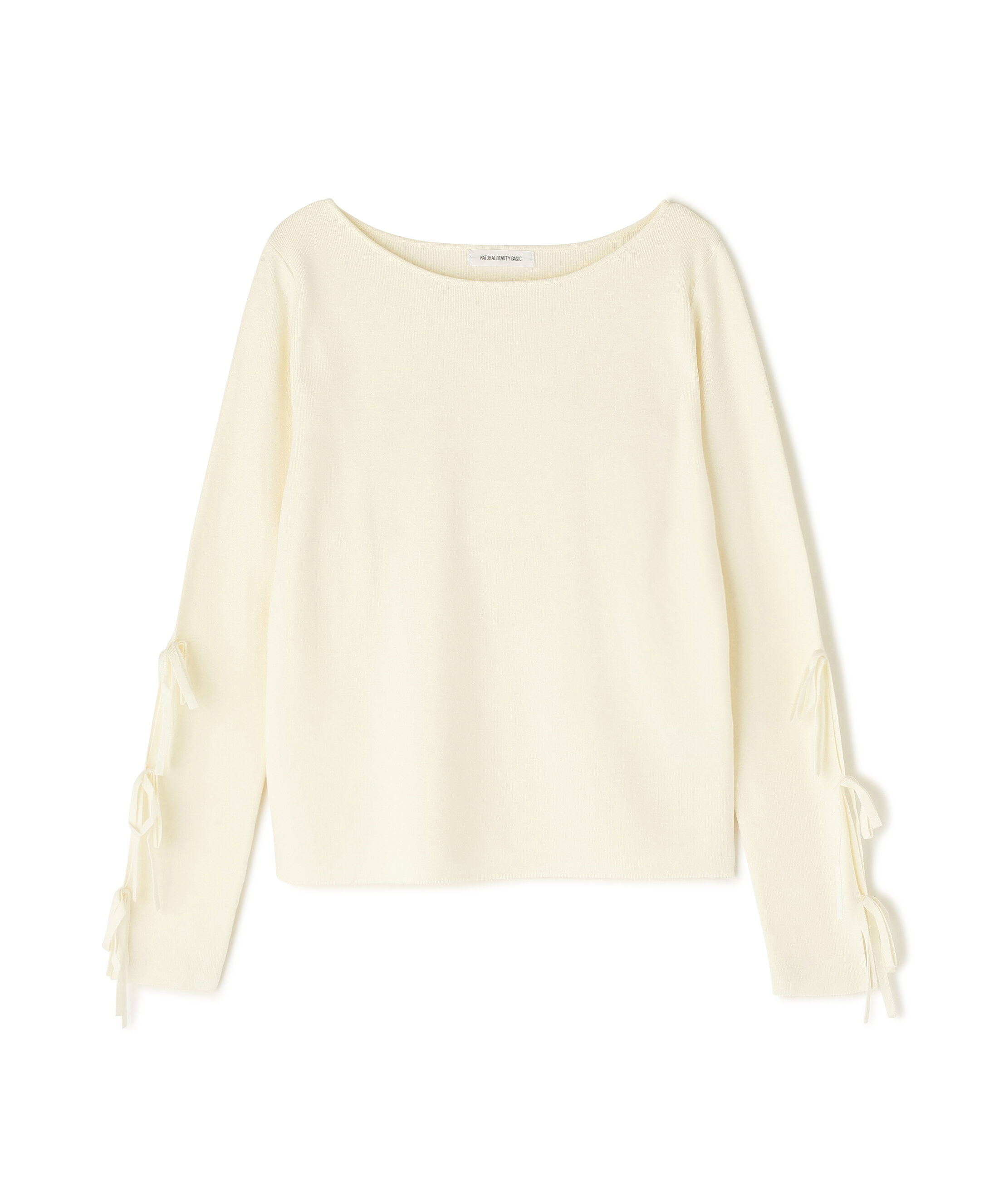  「スリットリボンスリーブニット」|ニット・セーター|