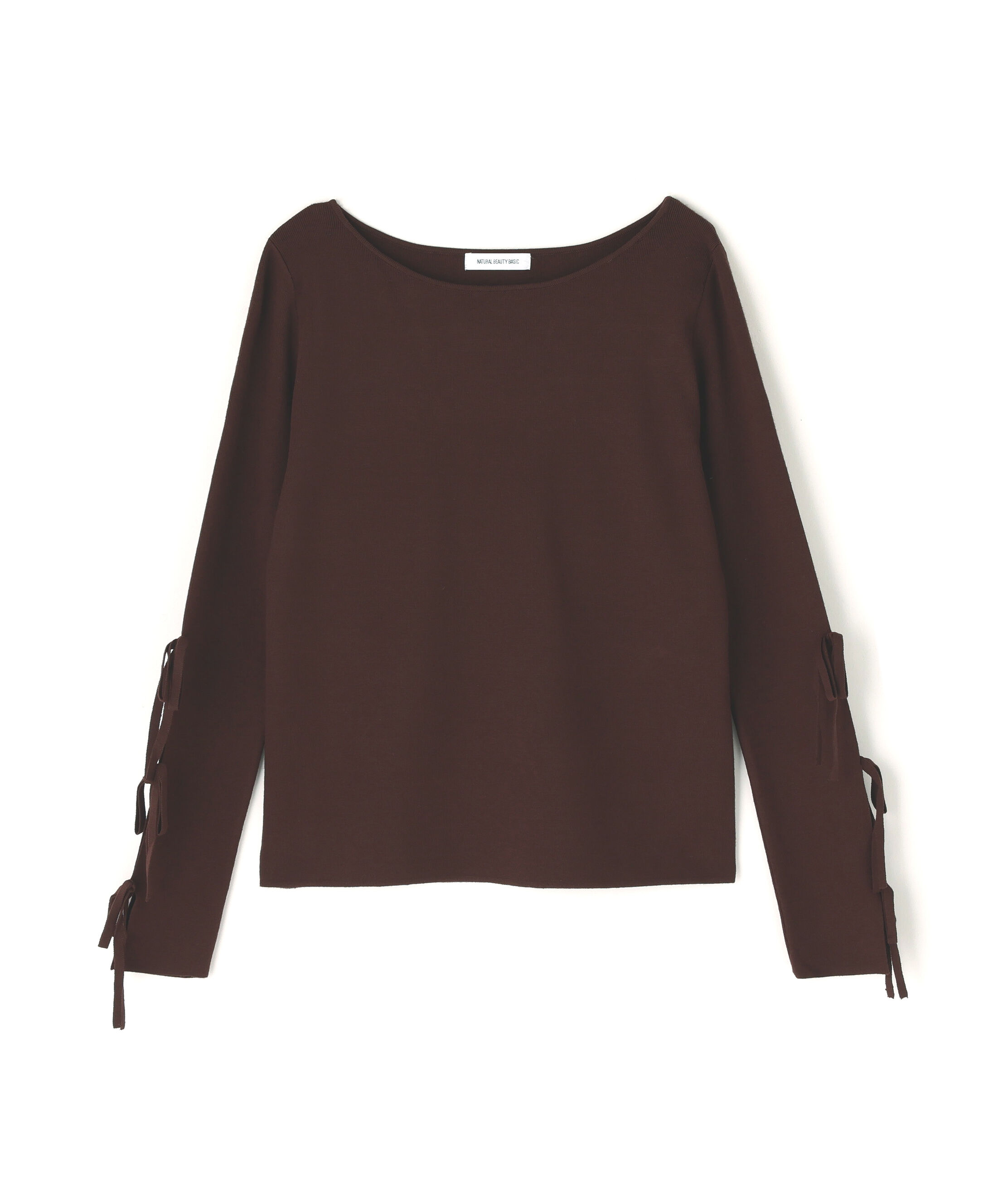  「スリットリボンスリーブニット」|ニット・セーター|