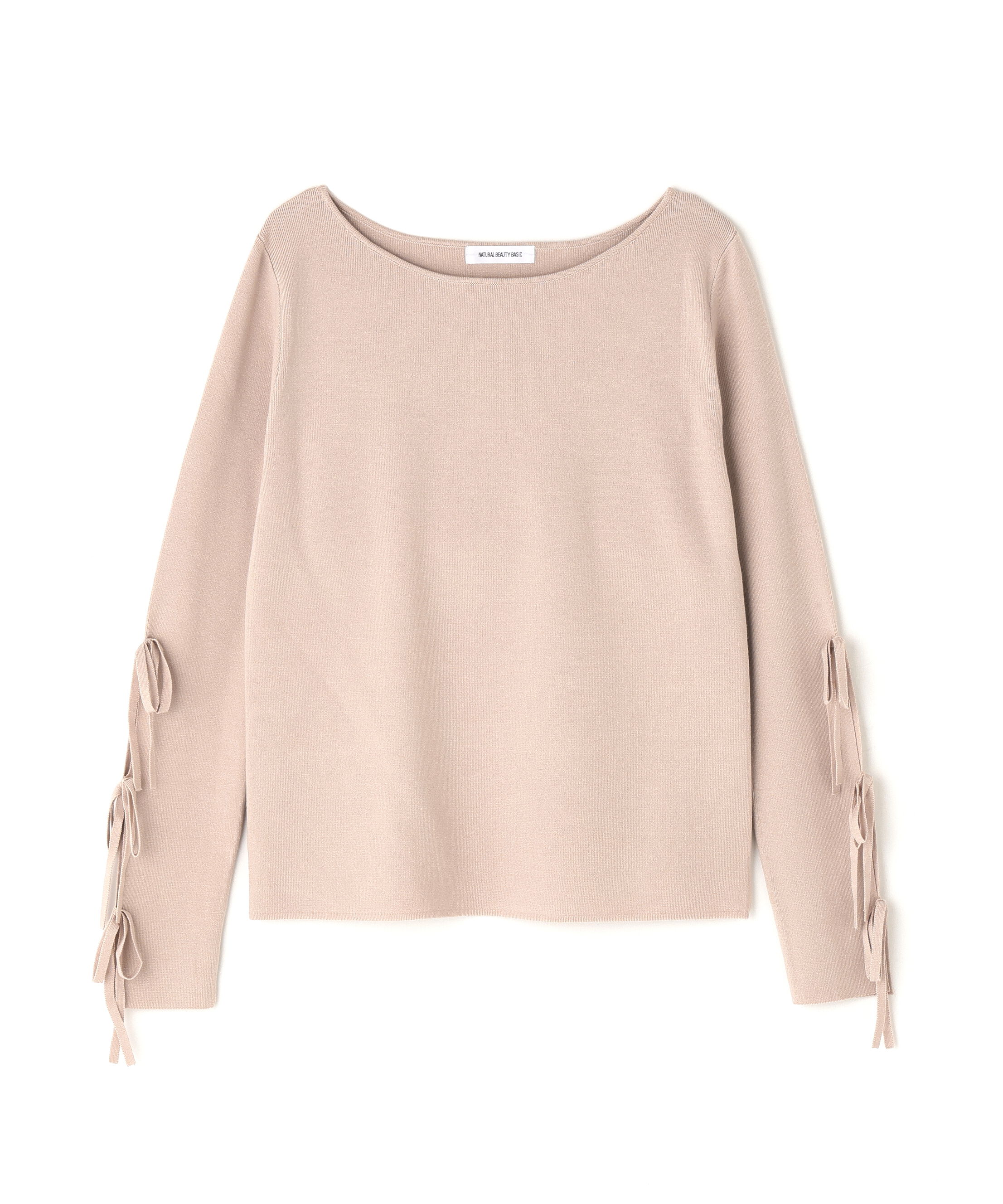  「スリットリボンスリーブニット」|ニット・セーター|