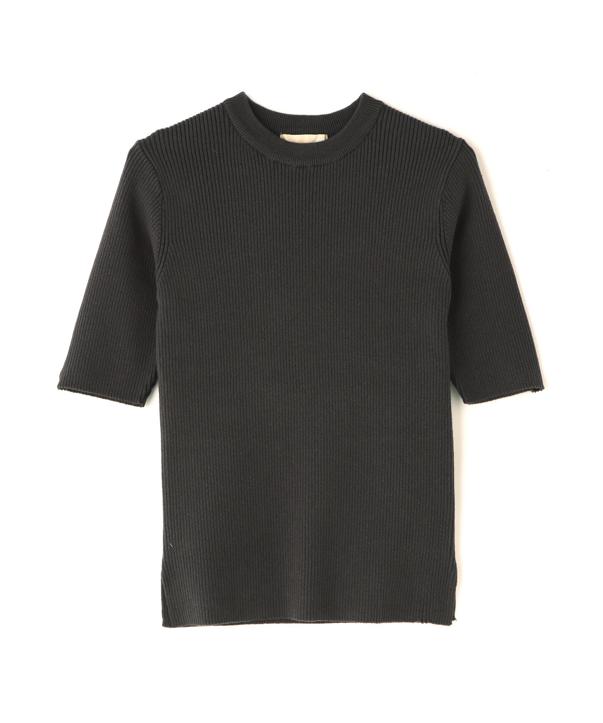  「［洗える］マシンウォッシャブルオーガニックコットン半袖ニット」|ニット・セーター|