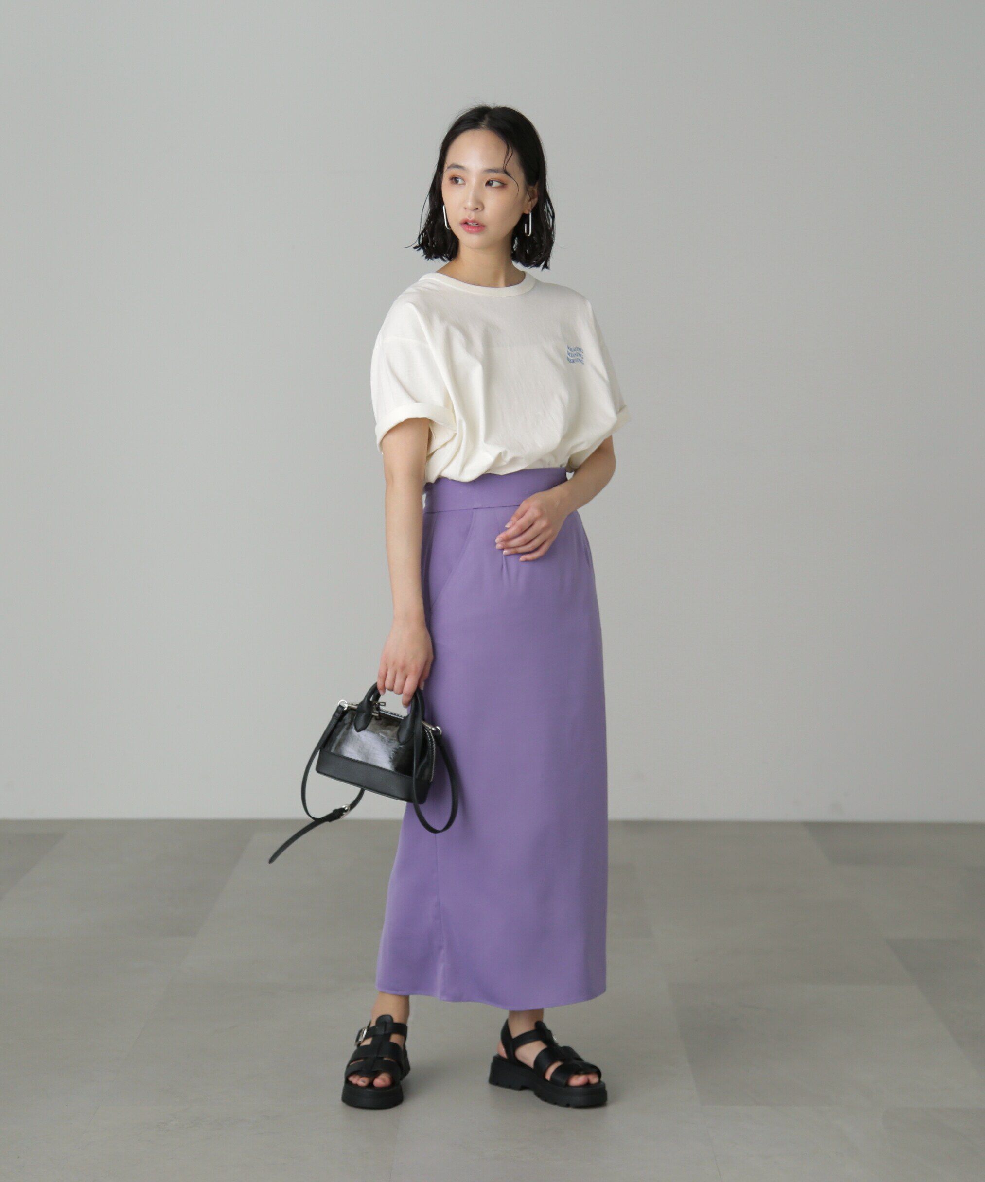  「ハイウエストナロースカート」|スカート|