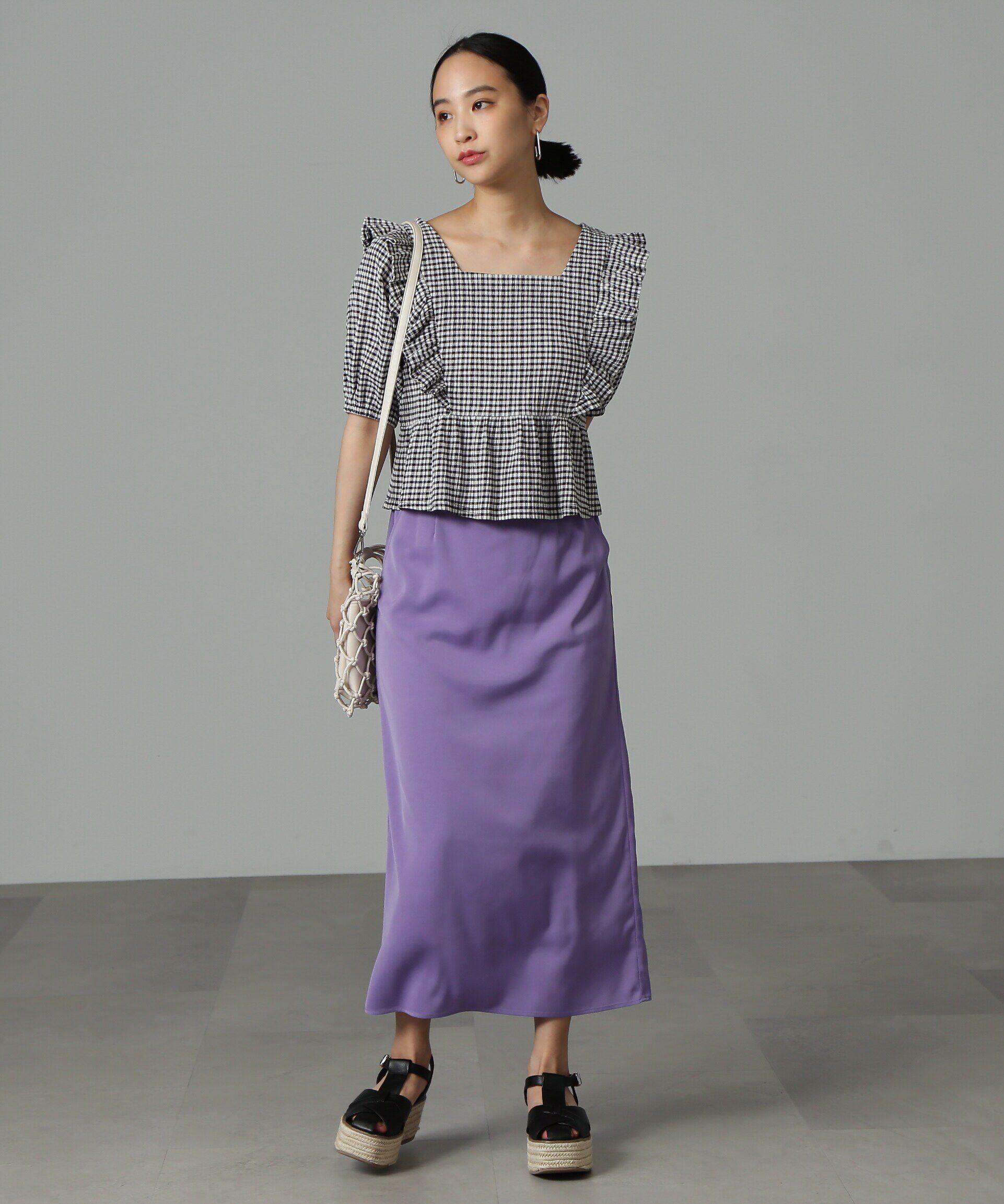  「ハイウエストナロースカート」|スカート|