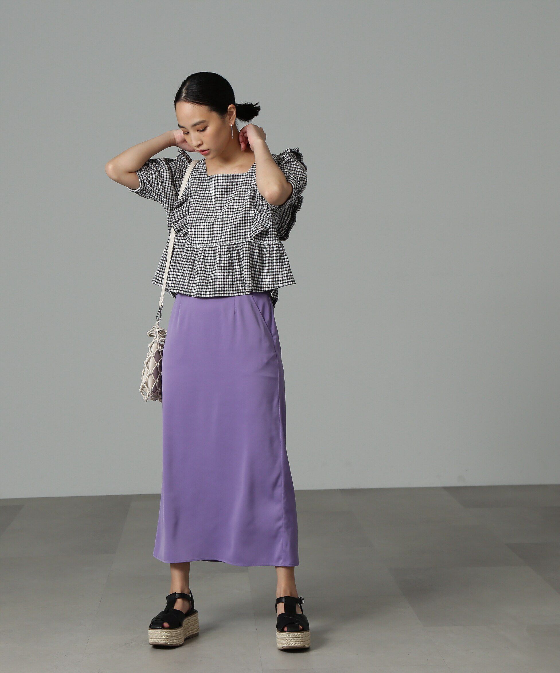  「ハイウエストナロースカート」|スカート|