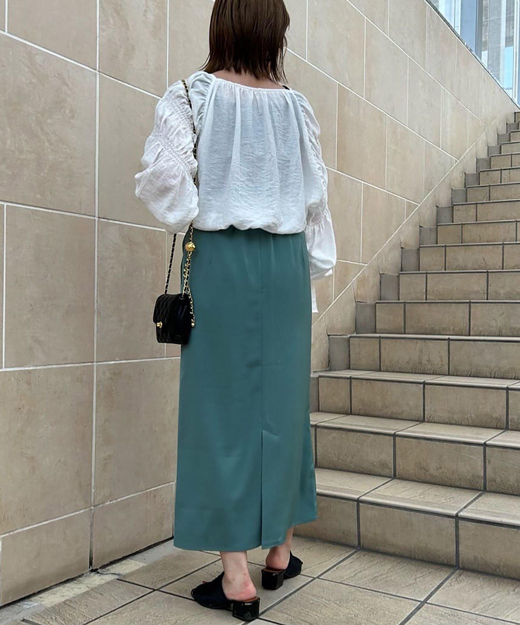  「ハイウエストナロースカート」|スカート|