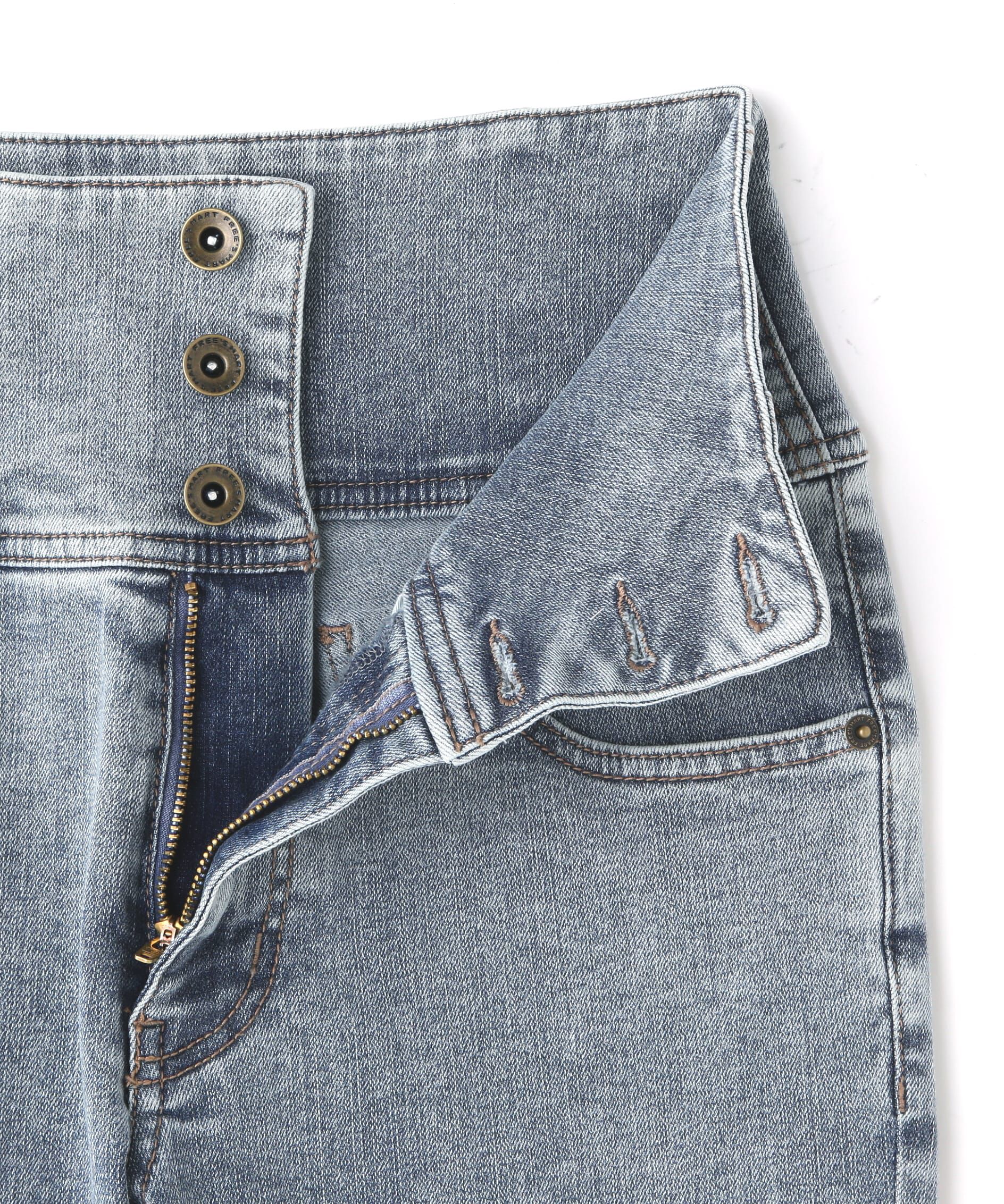  「ハイウエストボタンフライスキニーデニムパンツ」|その他|