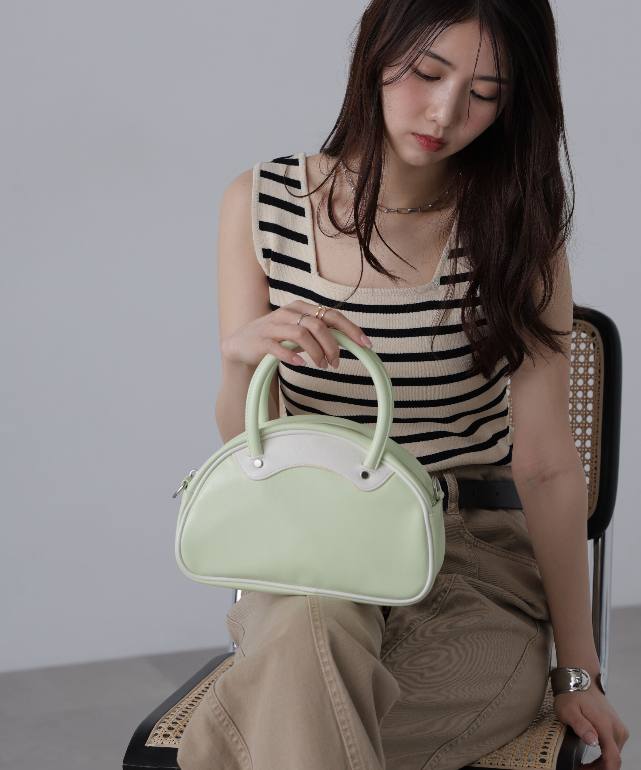  「ハーフサークルバッグ」|その他|ライトグリー