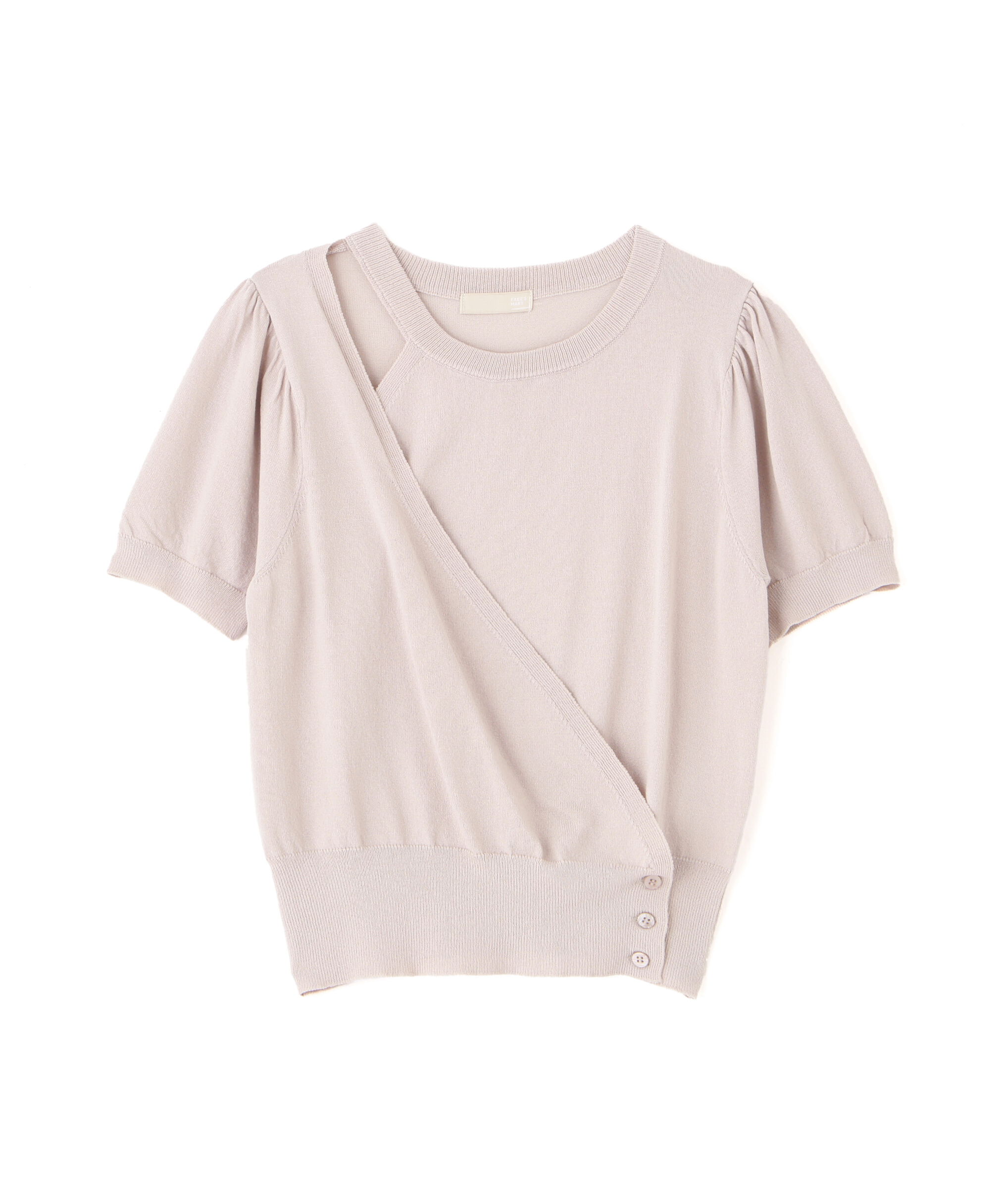  「キャミレイヤードカシュクール半袖ニット」|ニット・セーター|