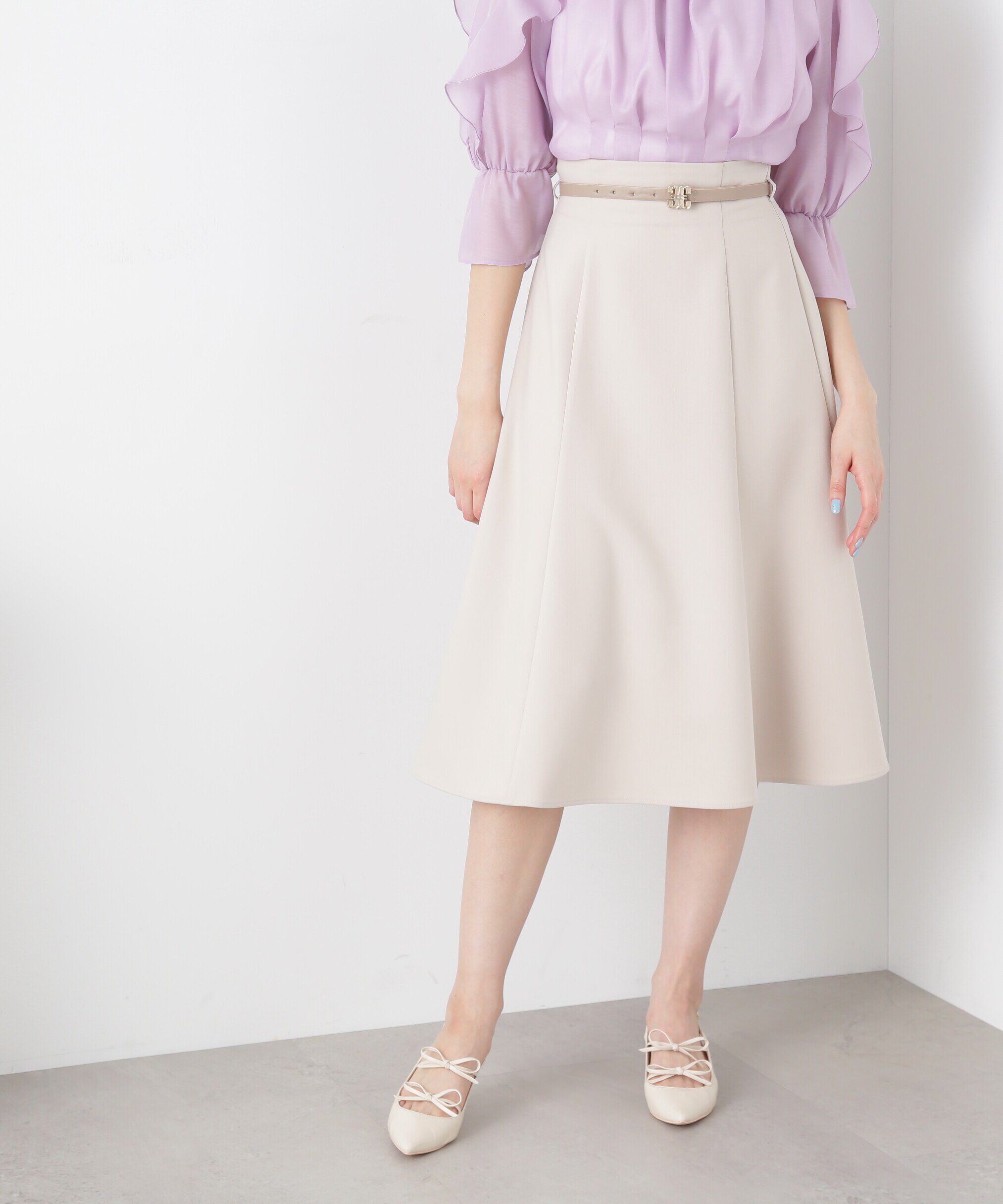  「ベルトツキセミフレアスカート」|スカート|