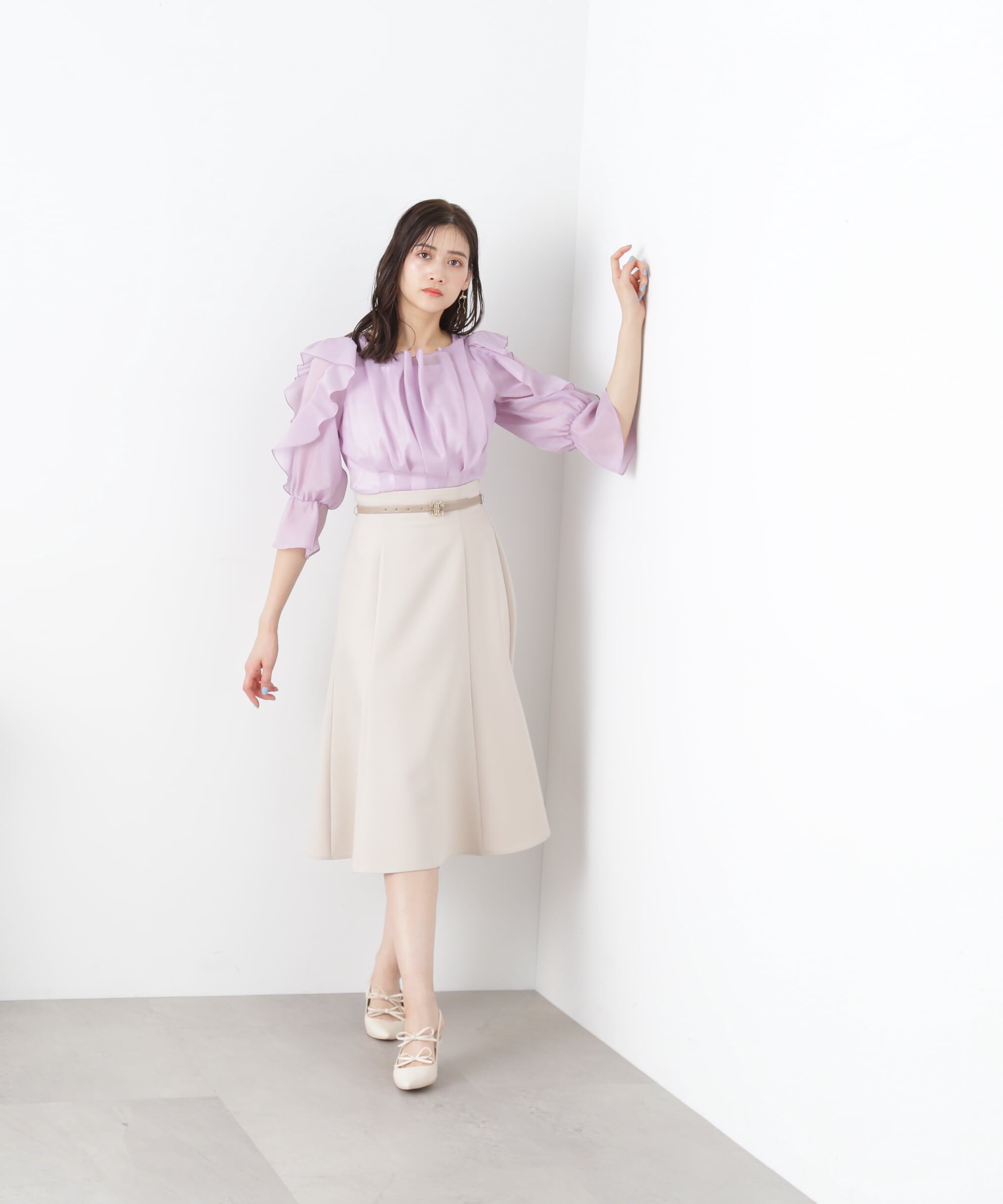  「ベルトツキセミフレアスカート」|スカート|