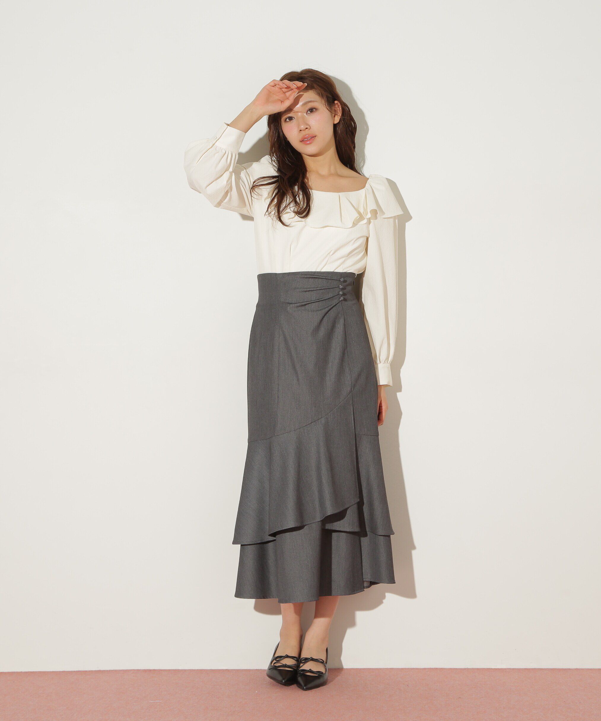  「タックフリルオフショルブラウス」|シャツ・ブラウス|