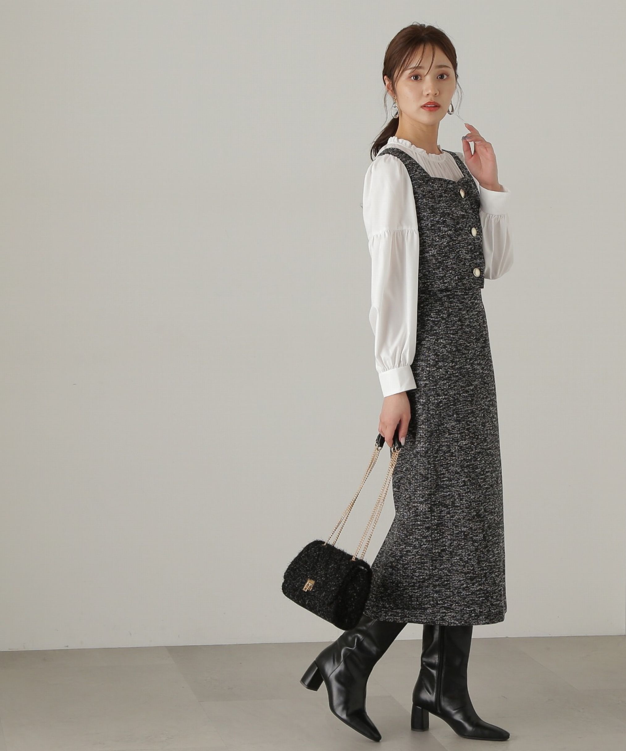 PROPORTION BODY DRESSING「シャーリングチュニックブラウス24AW」|シャツ・ブラウス|