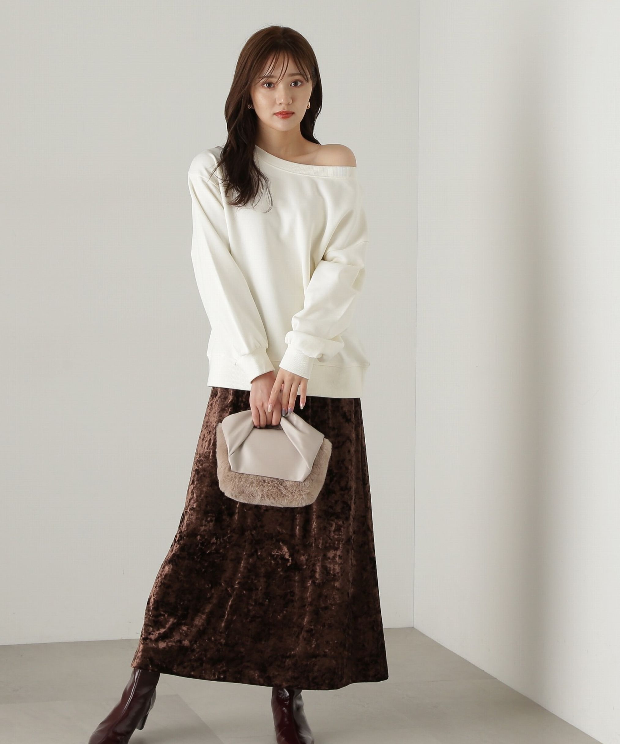 PROPORTION BODY DRESSING「ベロアロングスカート　24AW」|スカート|