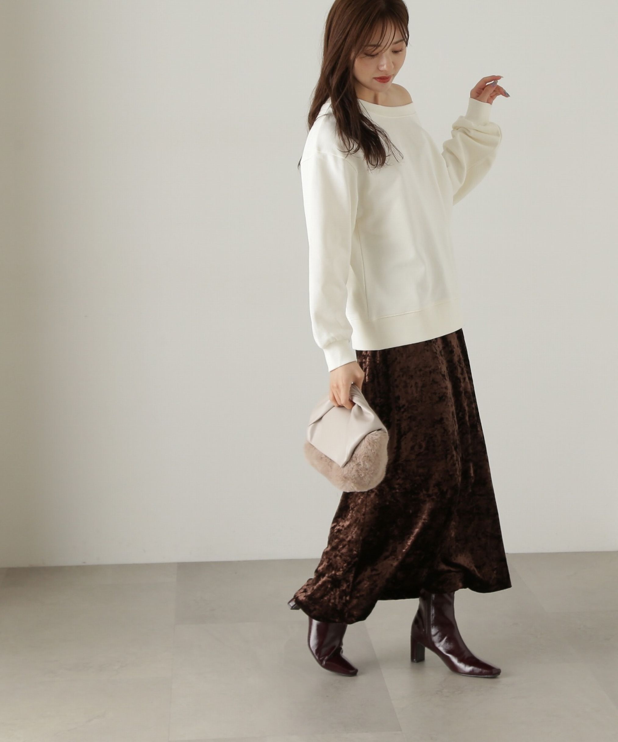 PROPORTION BODY DRESSING「ベロアロングスカート　24AW」|スカート|