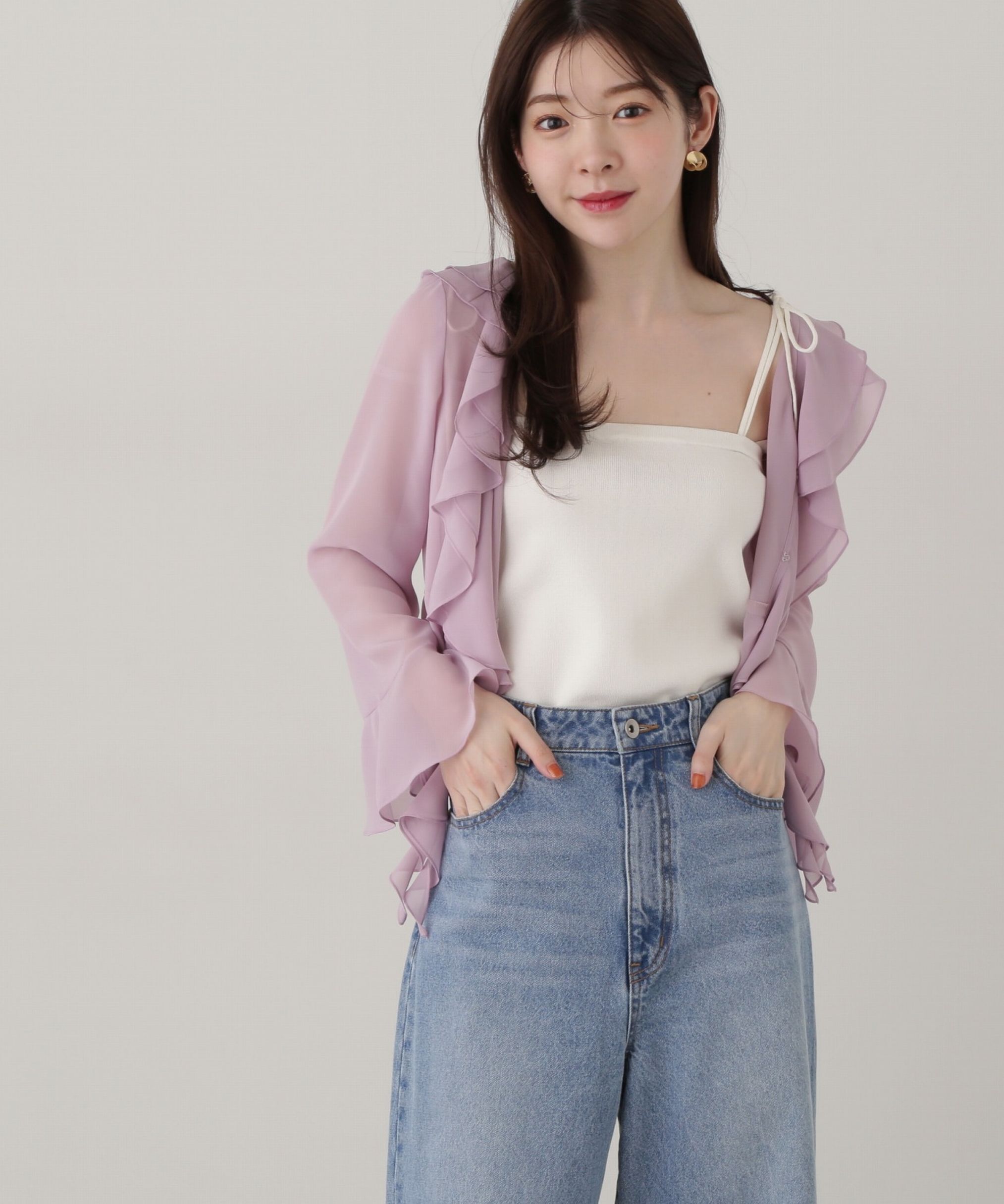 PROPORTION BODY DRESSING「ラッフルシフォン」|シャツ・ブラウス|ピンク