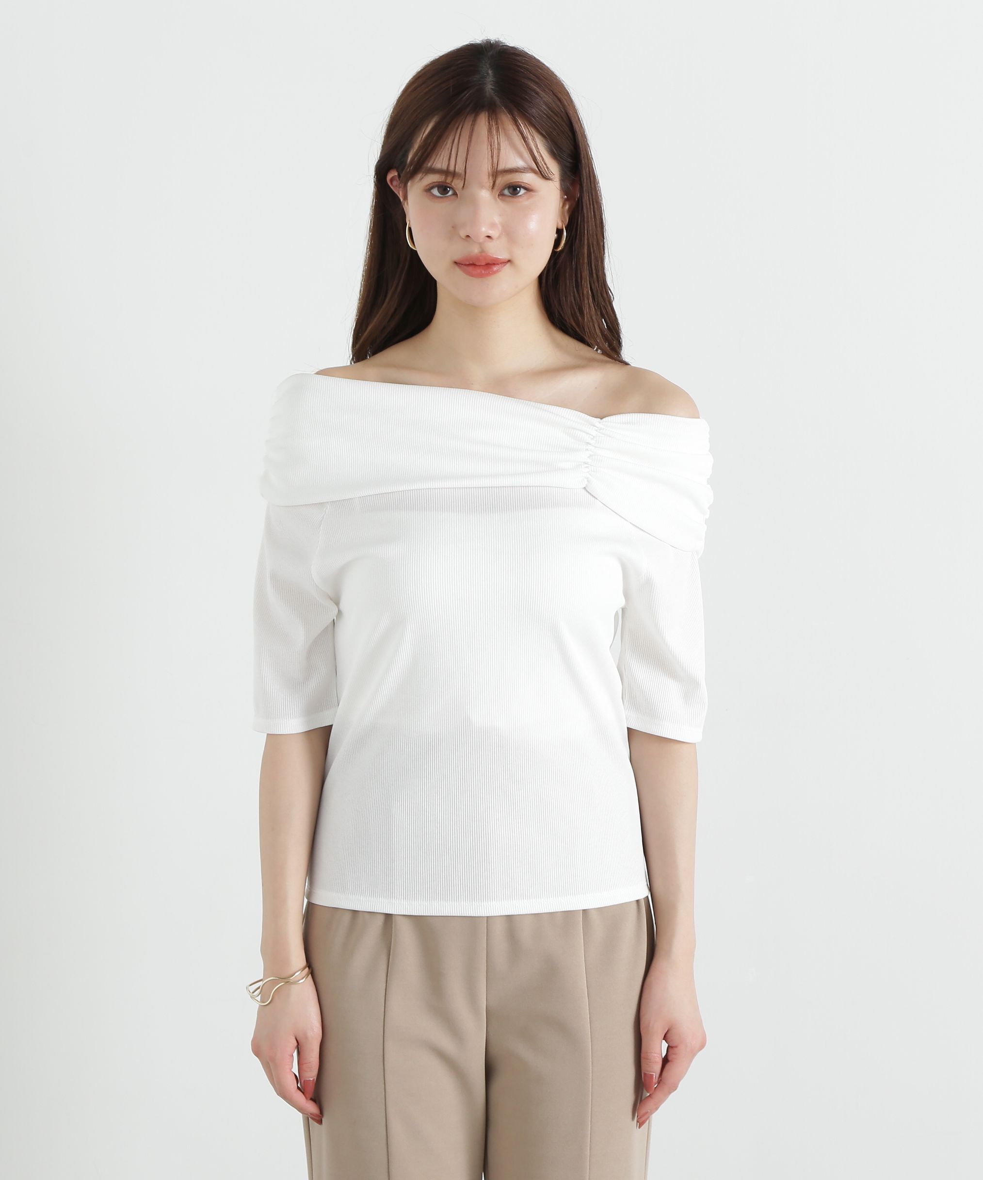 PROPORTION BODY DRESSING「デザインオフショルカットソー」|Tシャツ・カットソー|
