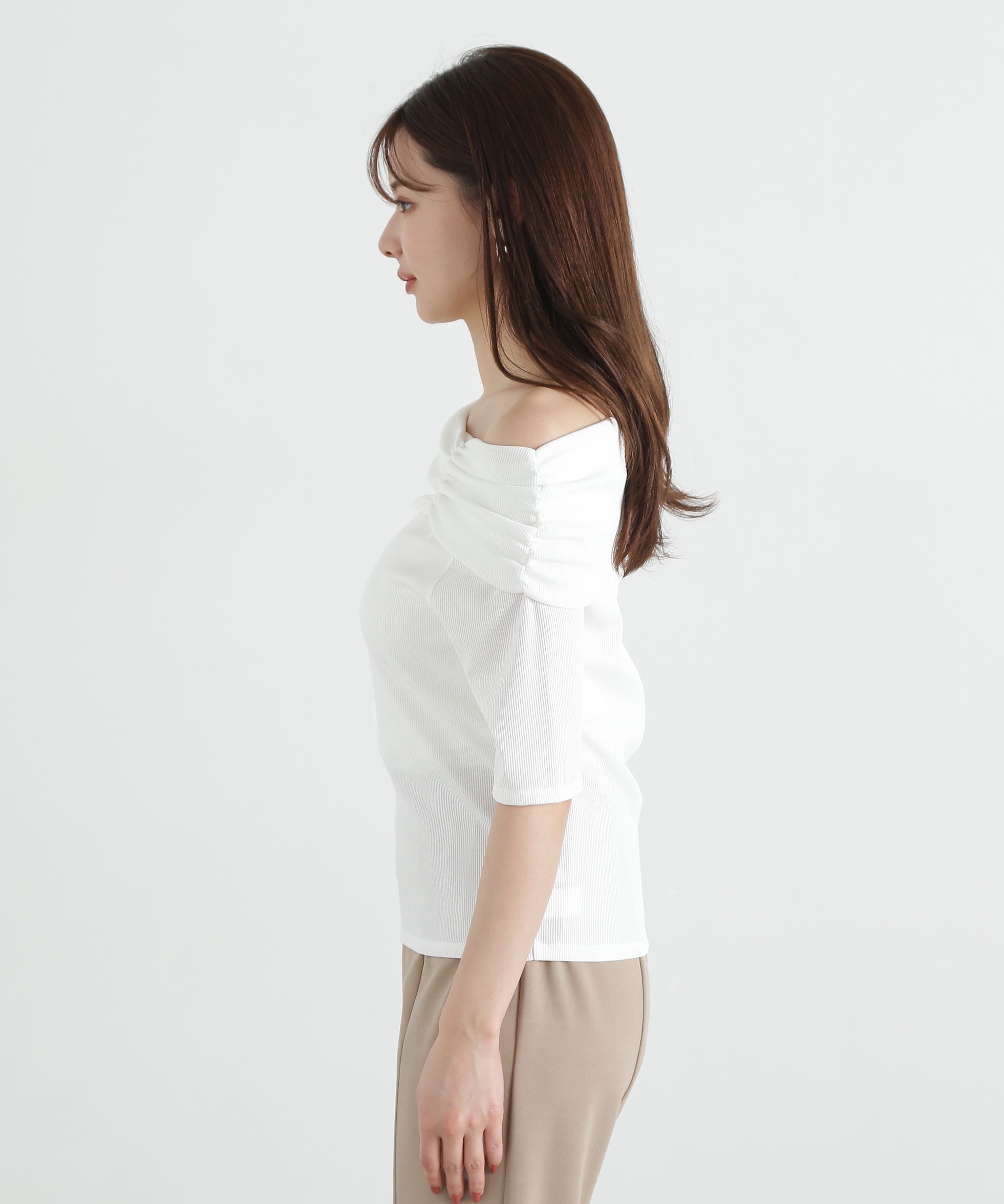 PROPORTION BODY DRESSING「デザインオフショルカットソー」|Tシャツ・カットソー|