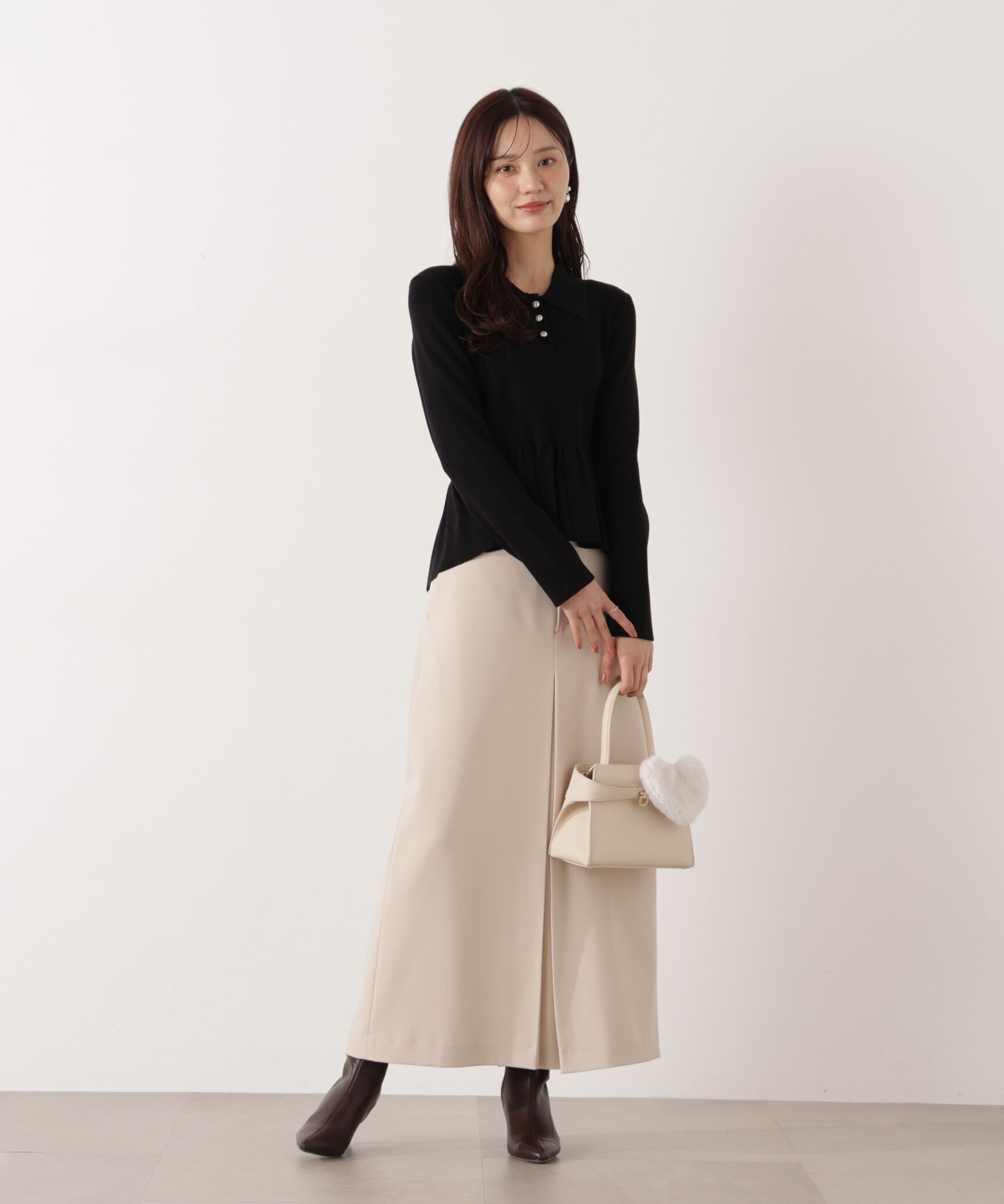 PROPORTION BODY DRESSING「＜ハンドウォッシャブル＞ペプラムポロニット 26SS」|ニット・セーター|