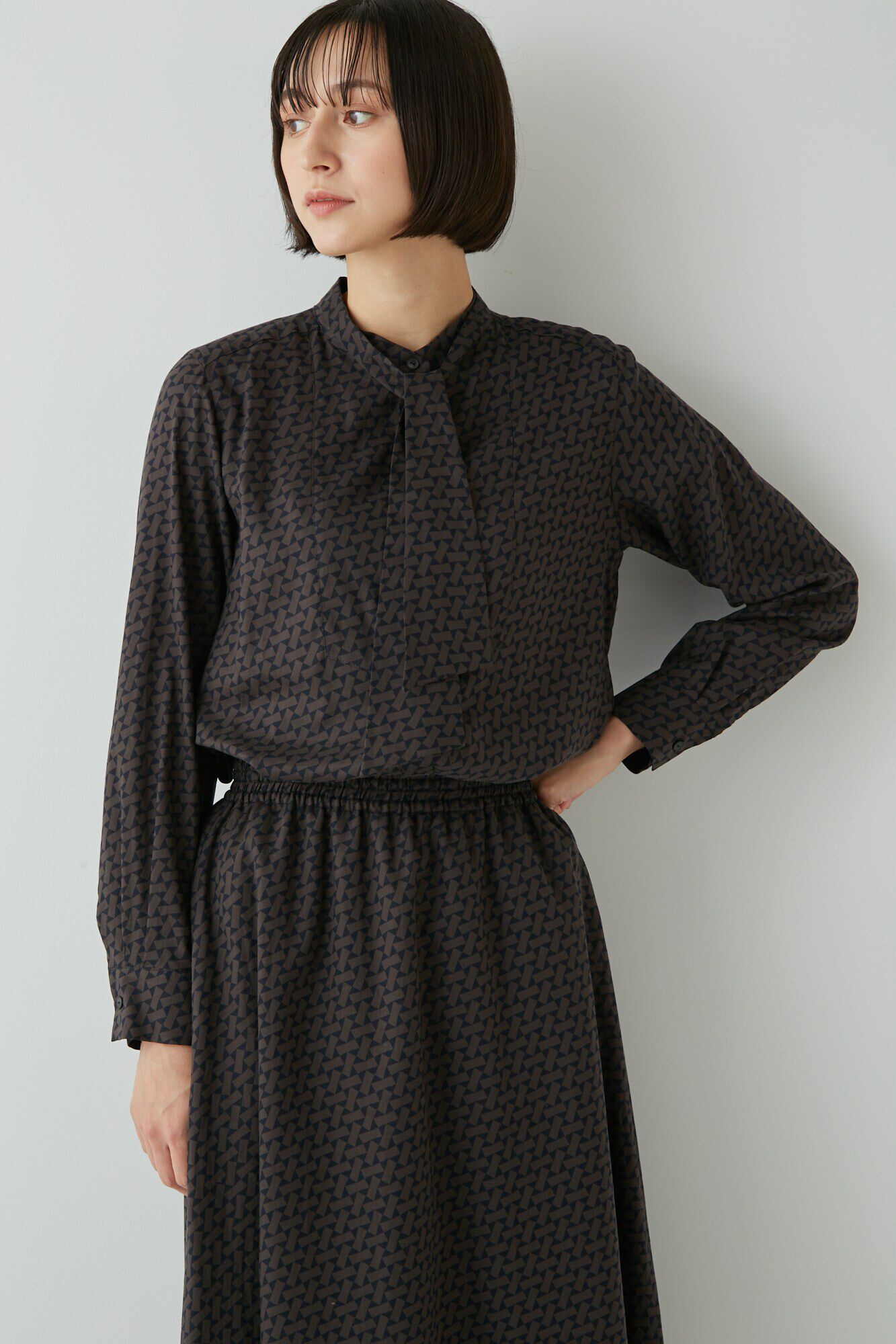  「◆ジオメトリックプリントブラウス」|シャツ・ブラウス|