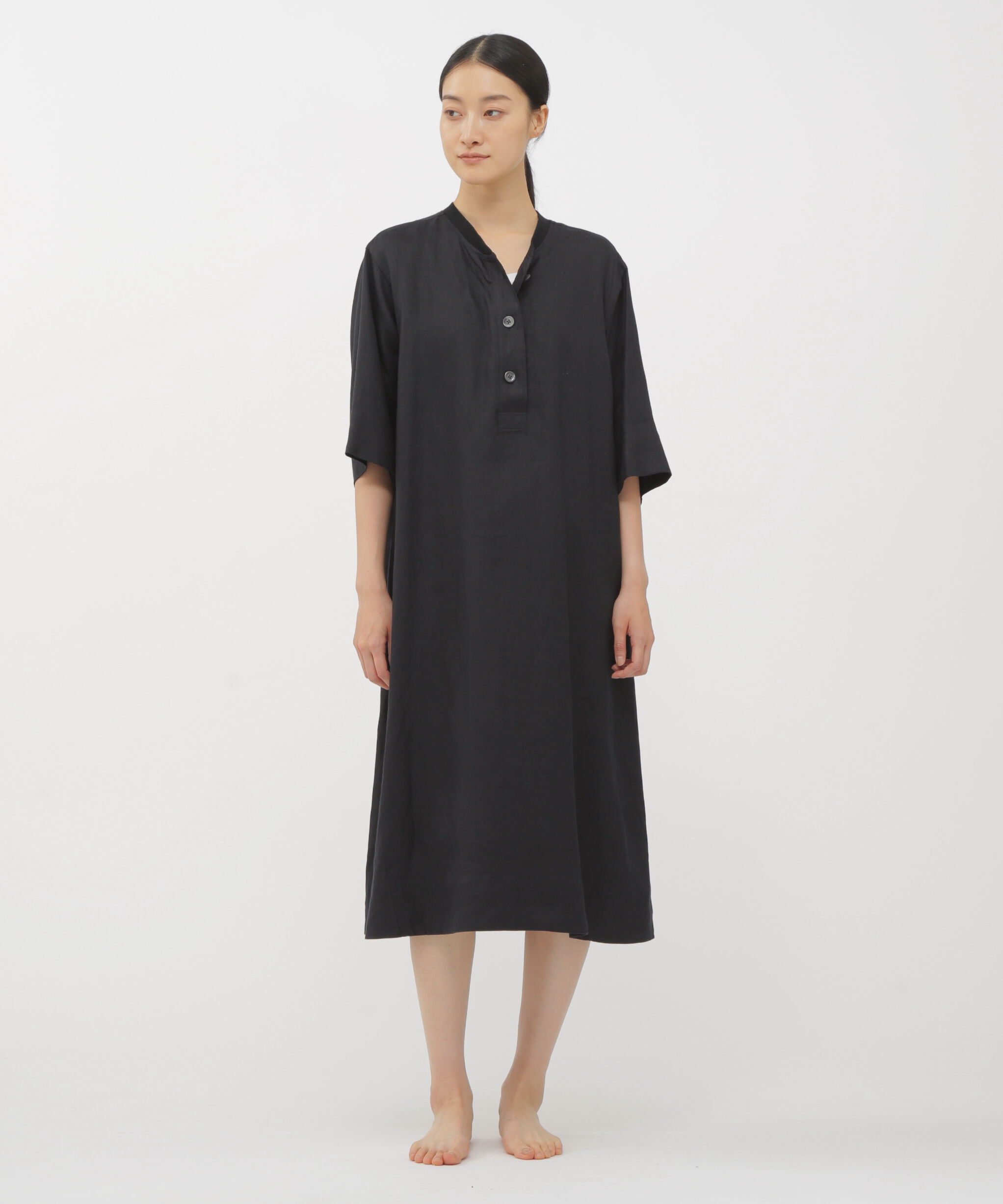 MARGARET HOWELL HOUSEHOLDGOODS「LINEN TWILL DRESS」|ワンピース|DARK NAVY1