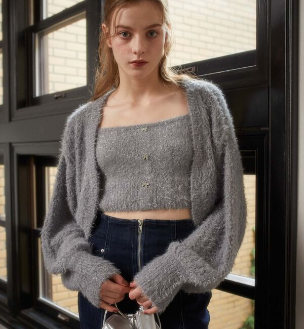 archives「ガラスフェザーニットボレロアンサンブル」|カーディガン|