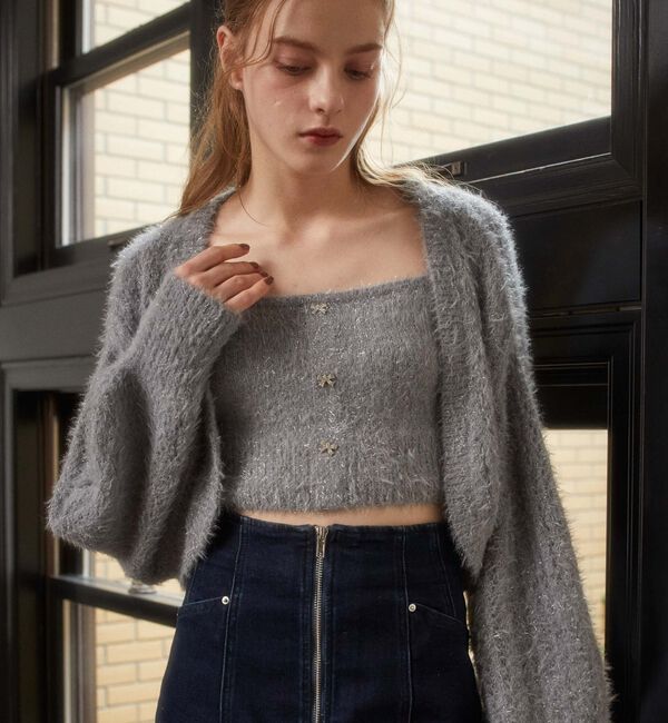 archives「ガラスフェザーニットボレロアンサンブル」|カーディガン|