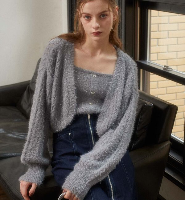 archives「ガラスフェザーニットボレロアンサンブル」|カーディガン|