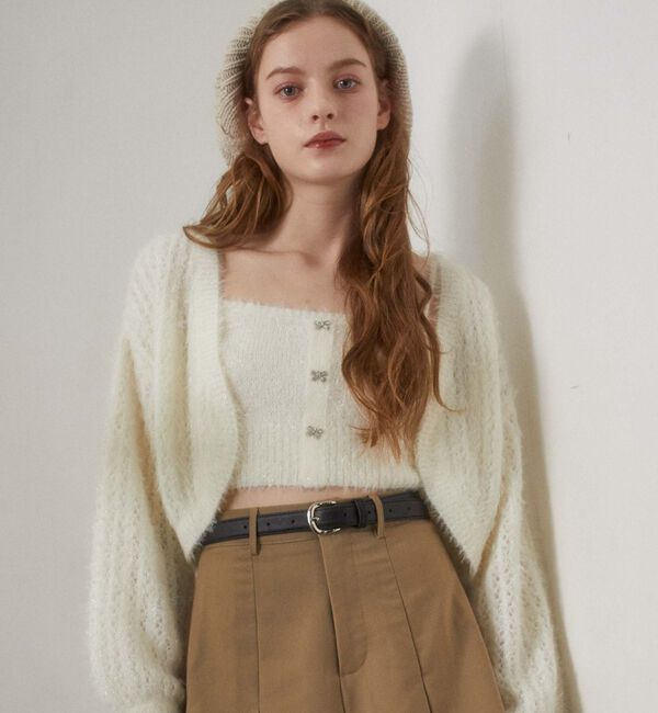 archives「ガラスフェザーニットボレロアンサンブル」|カーディガン|