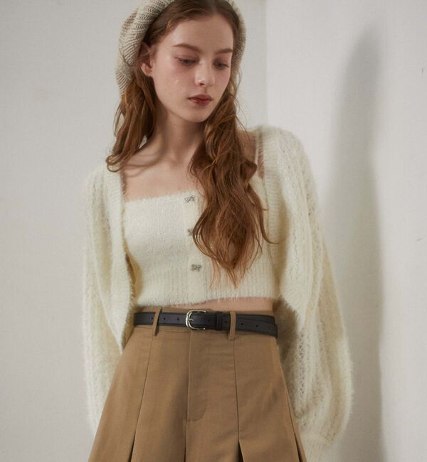 archives「ガラスフェザーニットボレロアンサンブル」|カーディガン|