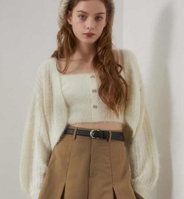 archives「ガラスフェザーニットボレロアンサンブル」|カーディガン|
