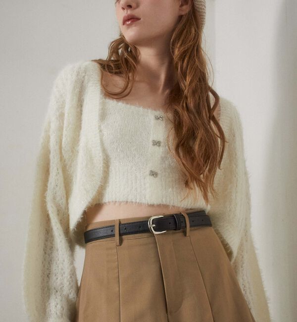 archives「ガラスフェザーニットボレロアンサンブル」|カーディガン|