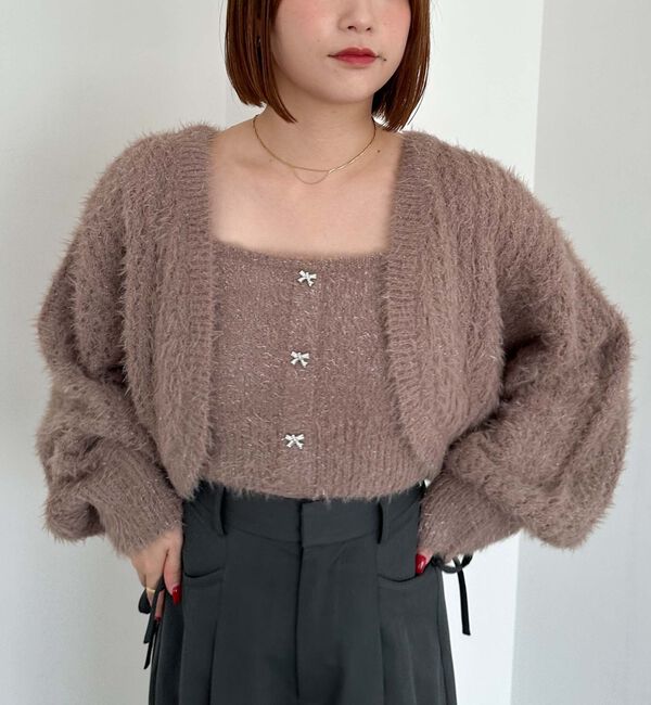 archives「ガラスフェザーニットボレロアンサンブル」|カーディガン|