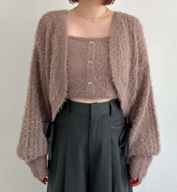 archives「ガラスフェザーニットボレロアンサンブル」|カーディガン|
