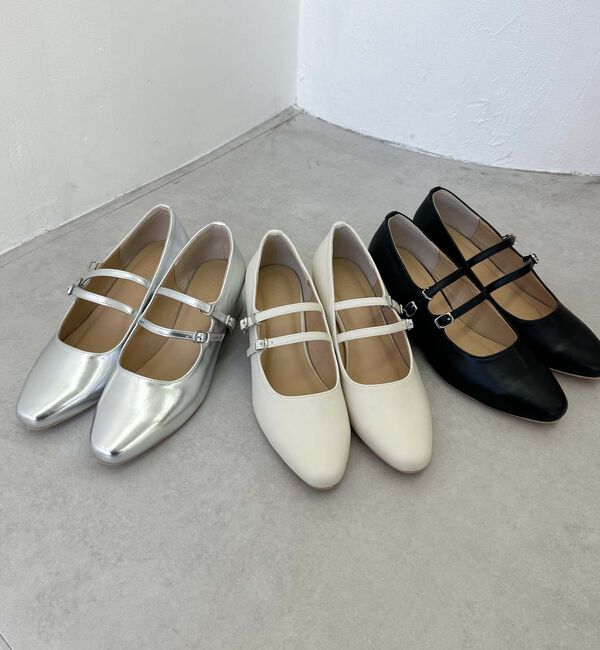 archives「ダブルストラップパンプス」|その他|BLACK