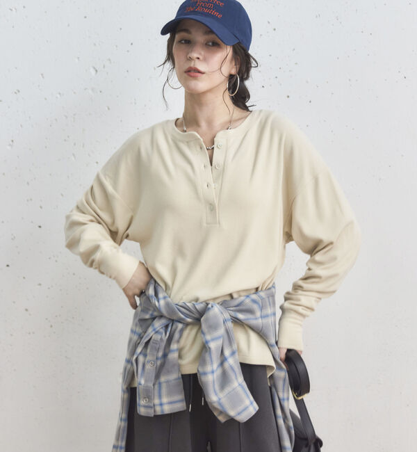 Doux archives「ソフトヘンリーネックプルオーバー」|Tシャツ・カットソー|