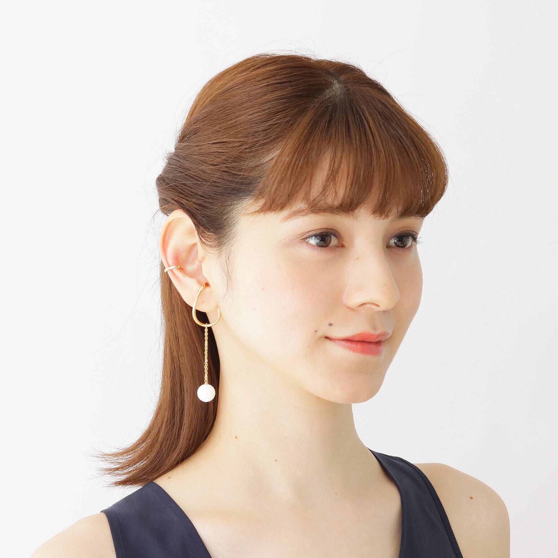 COCOSHNIK「シルバー カラーストーン（マザーオブパール） イヤーカフチャーム GP」|チャーム・キーホルダー|