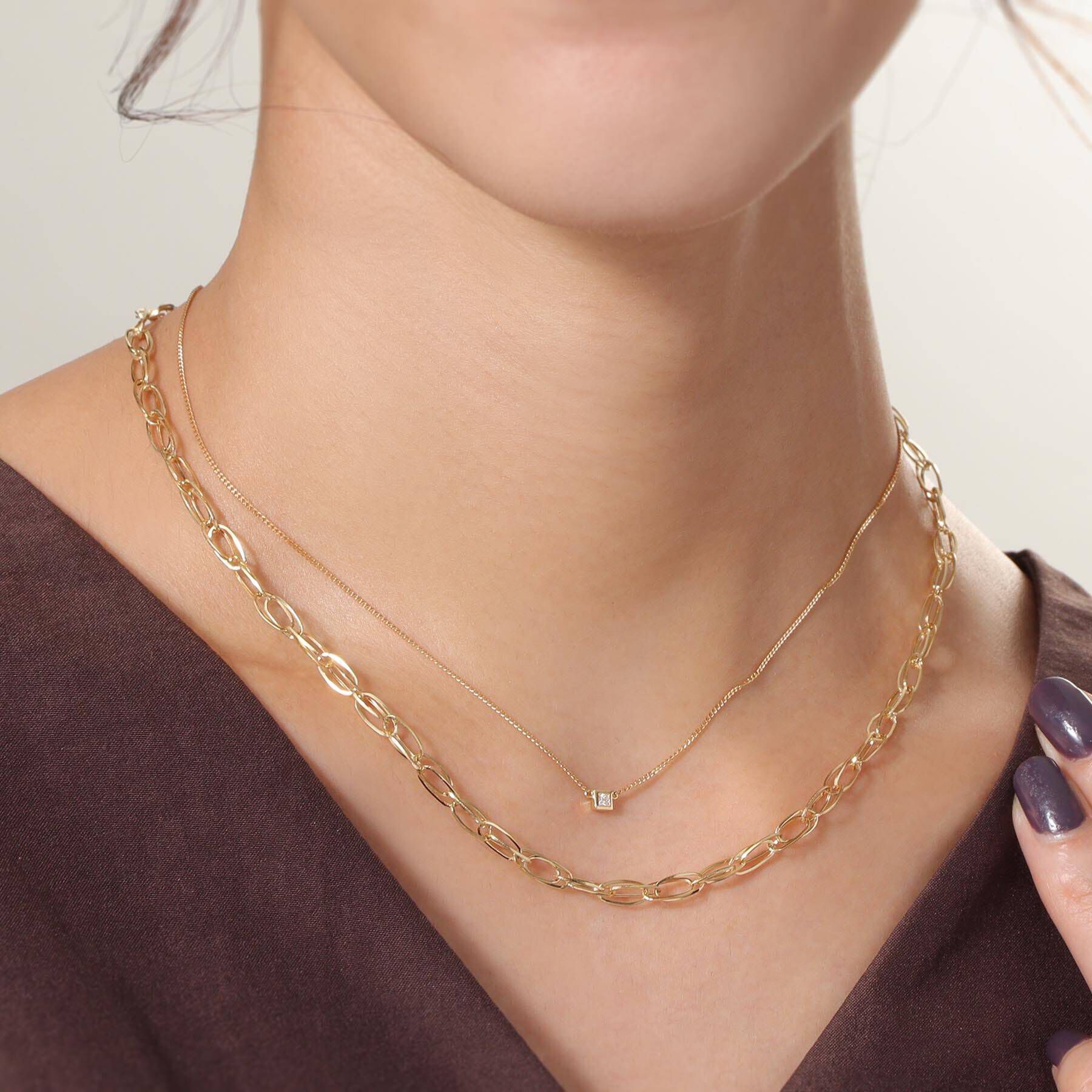 COCOSHNIK「K18ダブルPCチェーン ネックレス」|ネックレス|