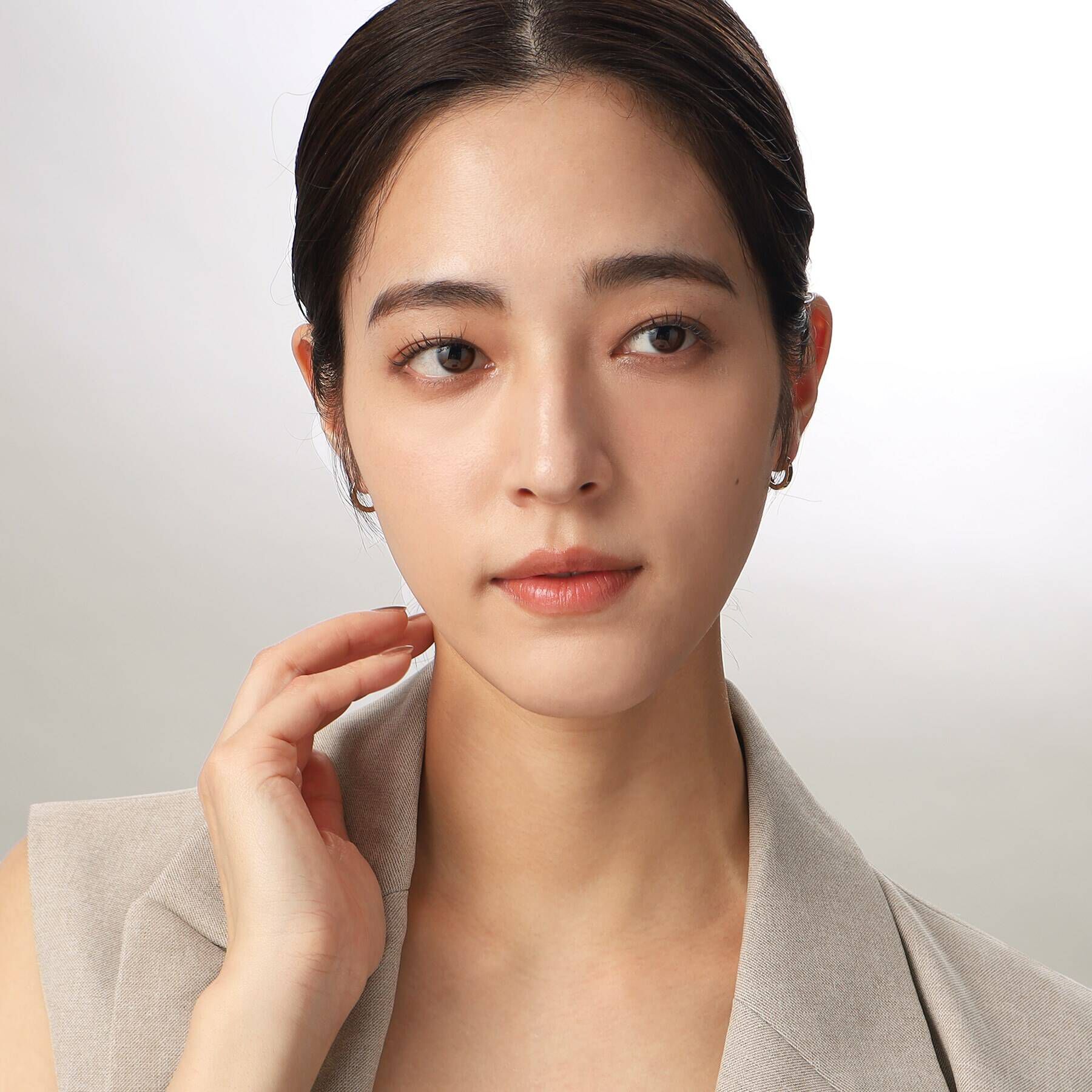 COCOSHNIK「K10ミラーカット中折れ フープピアス」|ピアス|