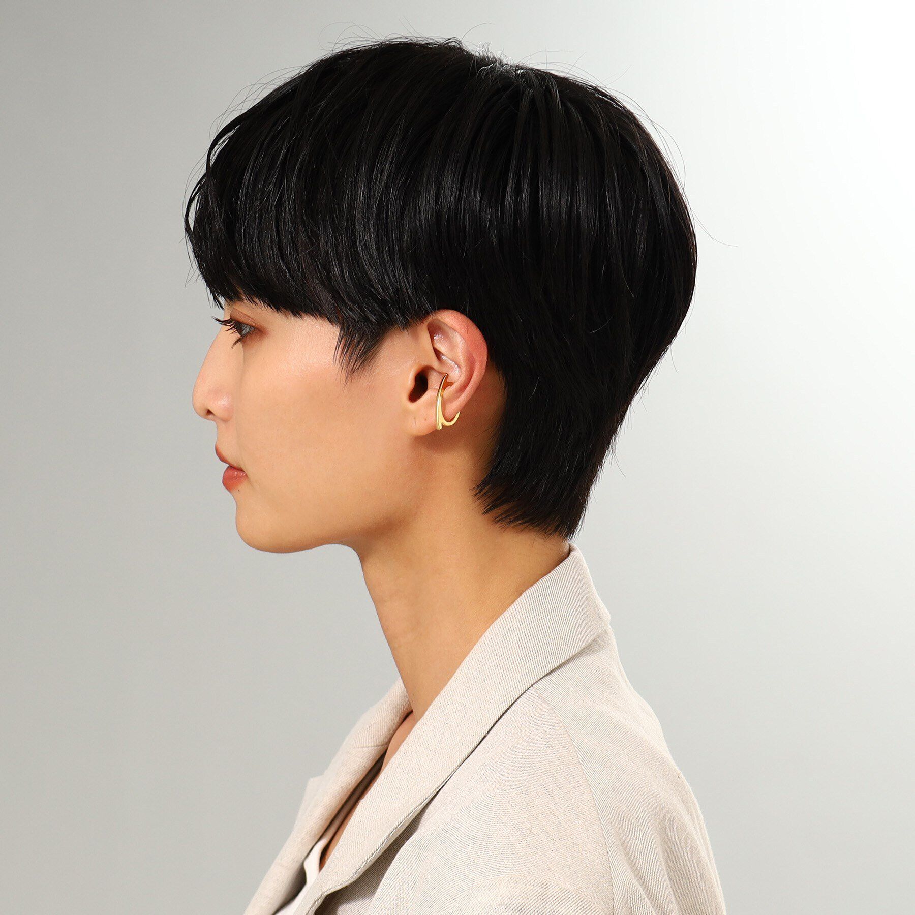 COCOSHNIK ONKITSCH「シルバー ソリッドイヤーカフ フラットアーク GP」|イヤリング|