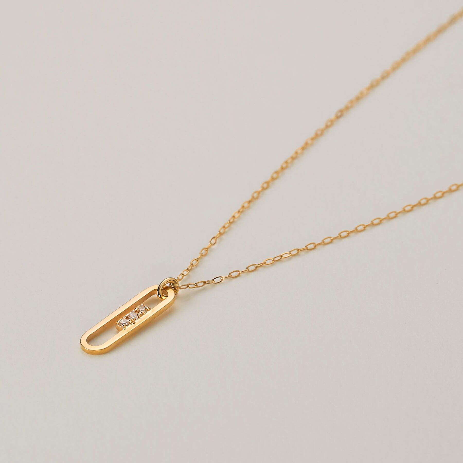 COCOSHNIK「K10ダイヤモンド トラックフレーム ネックレス」|ネックレス|