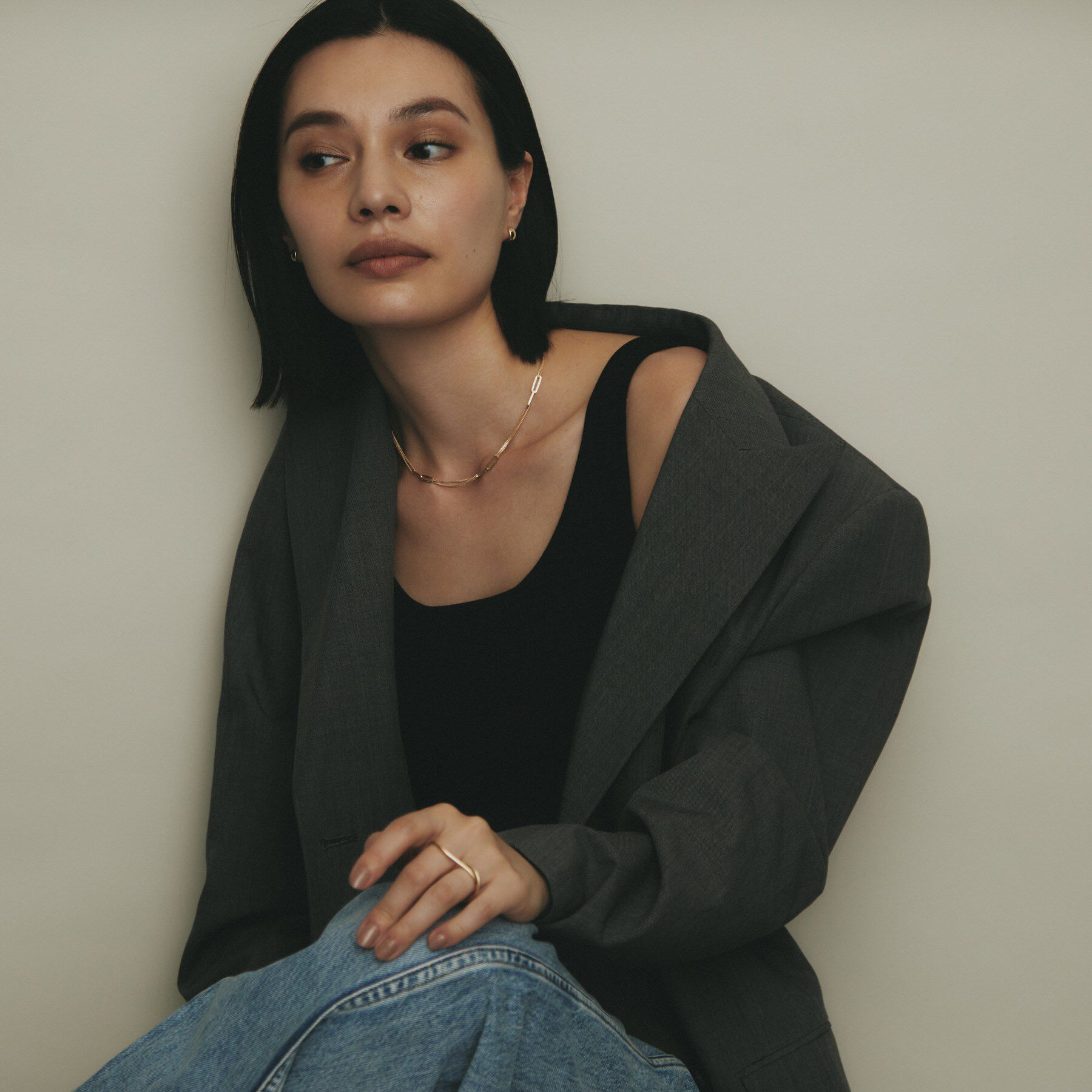 COCOSHNIK「K10平甲ワイド 中折れピアス」|ピアス|