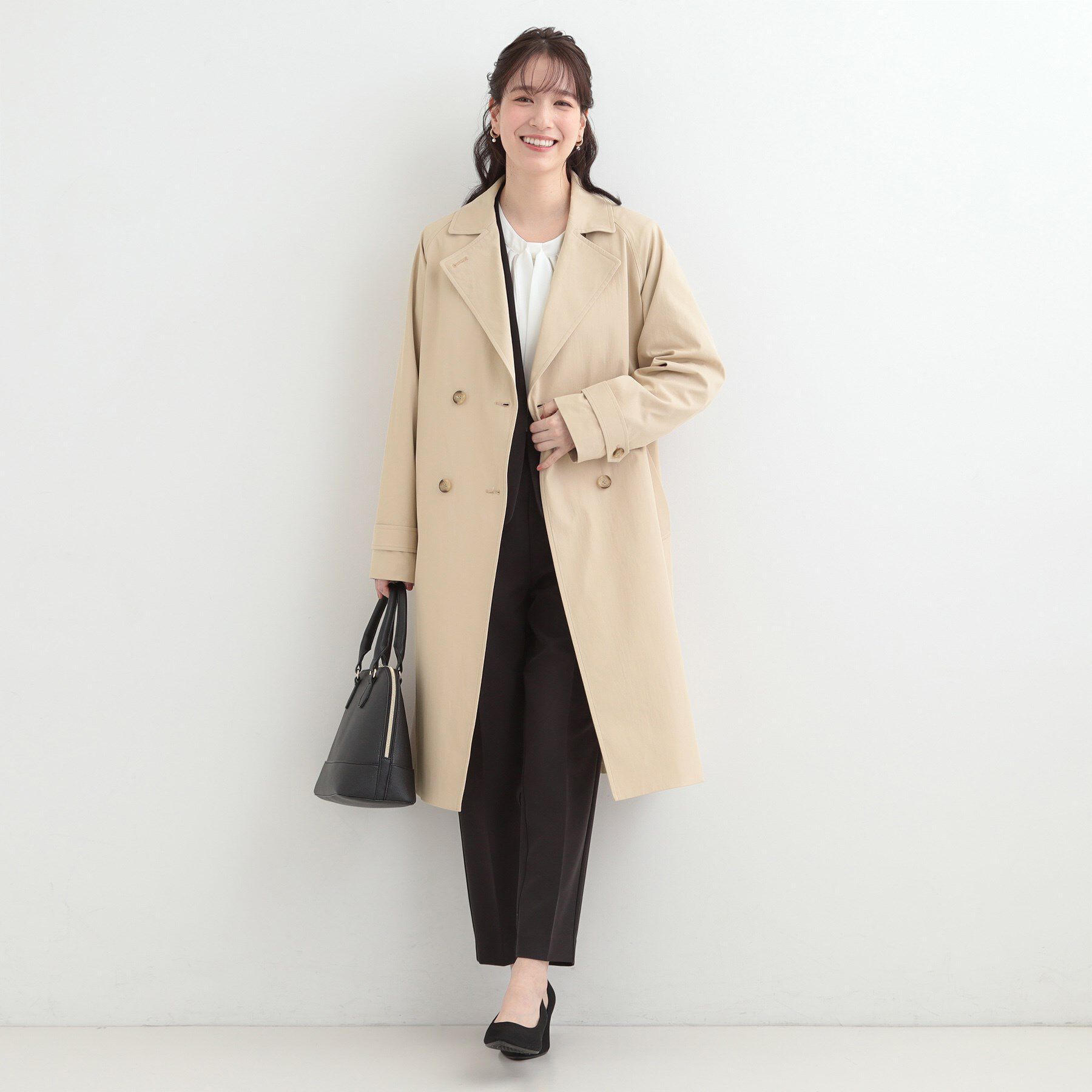 SHOO･LA･RUE「【S-LL/撥水】通勤や学校行事にも ロングトレンチコート」|トレンチコート|