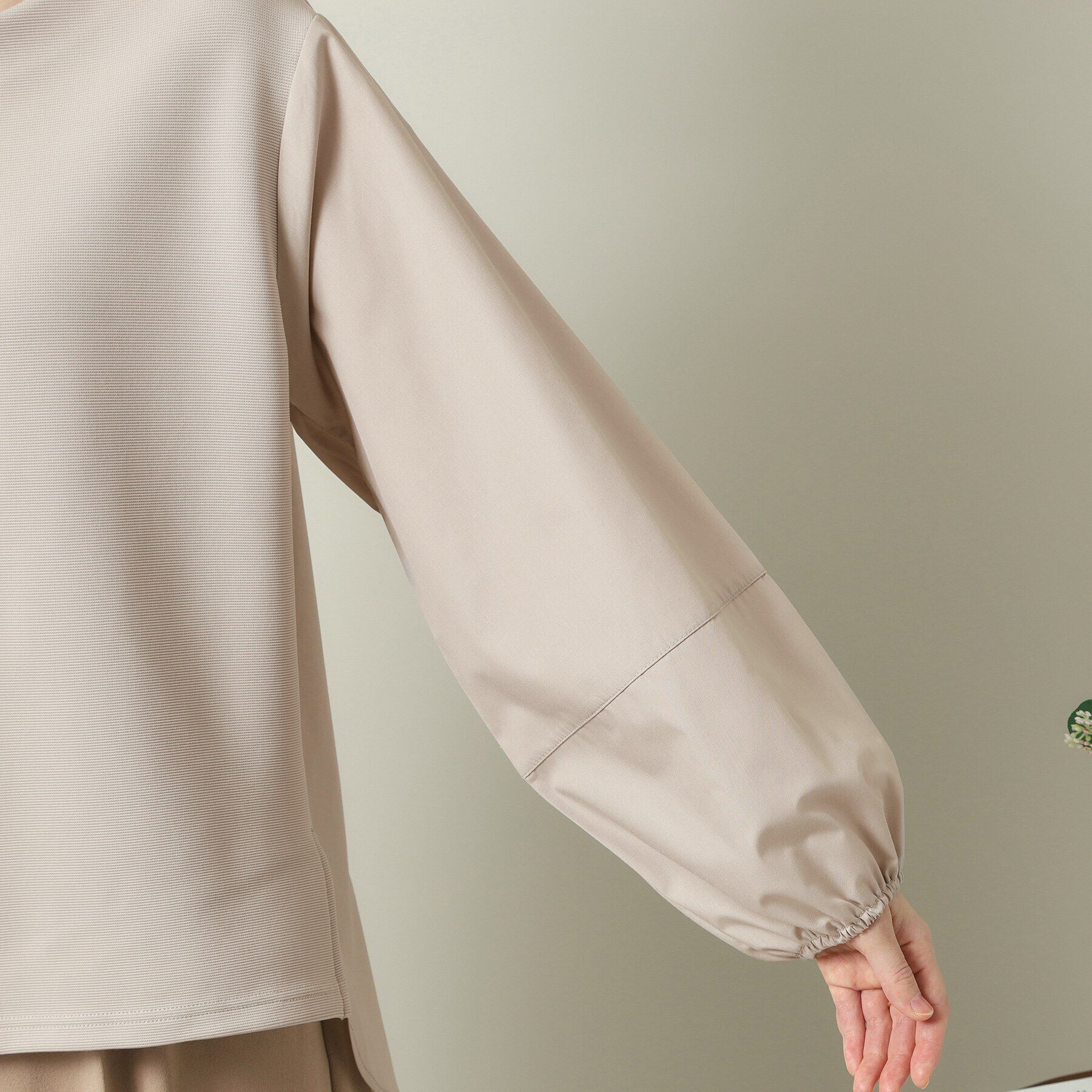 ITS&rsquo;DEMO「【洗濯機OK】異素材コンビリップルプルオーバー」|シャツ・ブラウス|