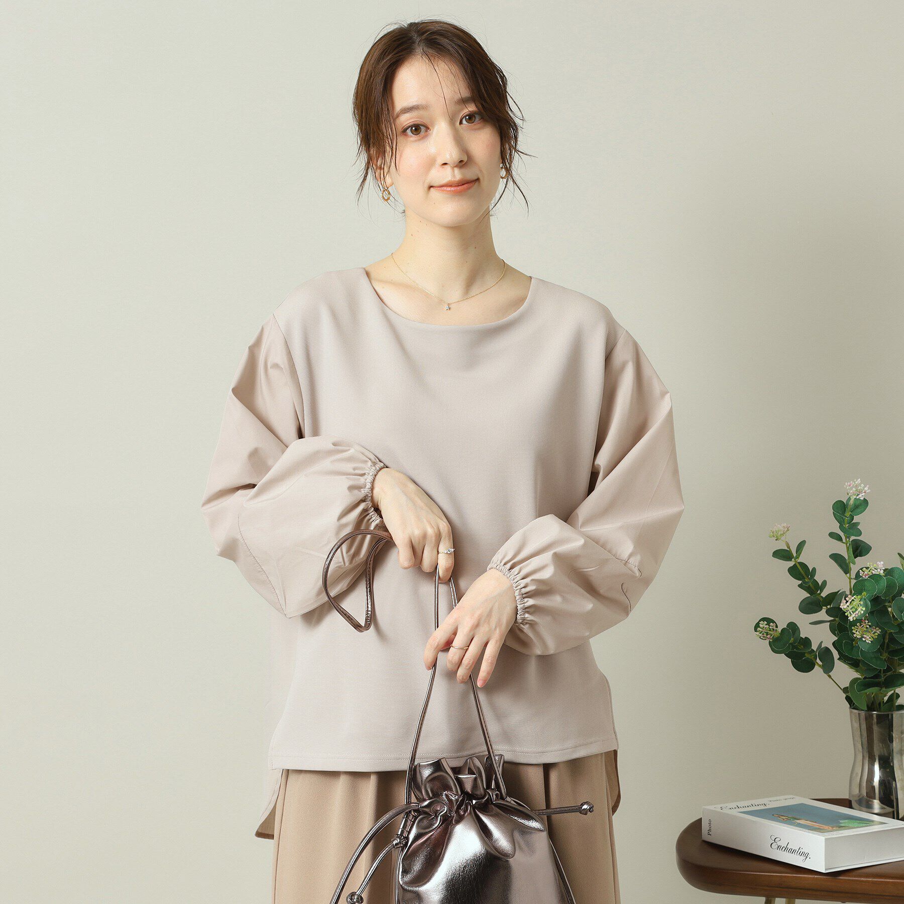 ITS&rsquo;DEMO「【洗濯機OK】異素材コンビリップルプルオーバー」|シャツ・ブラウス|