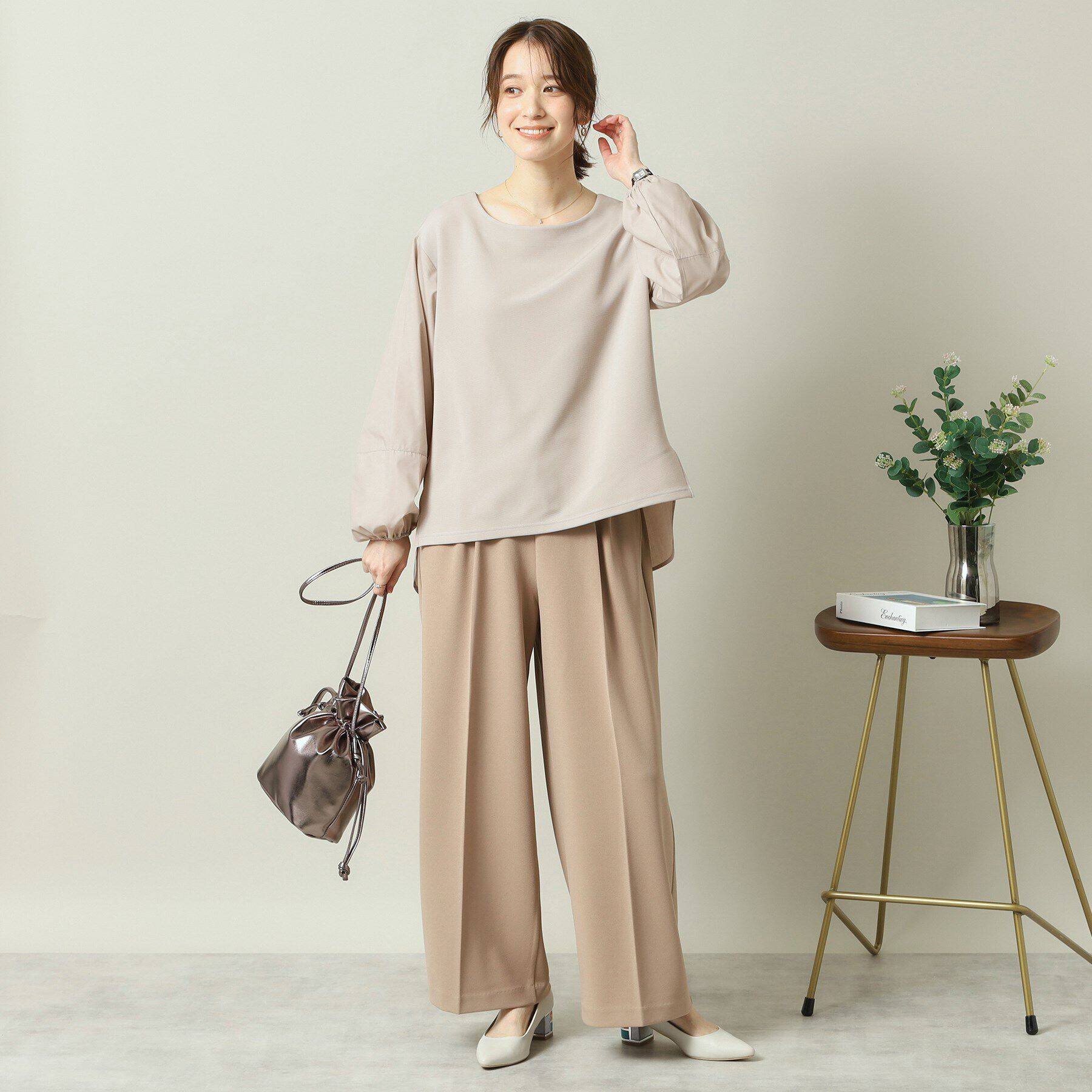 ITS&rsquo;DEMO「【洗濯機OK】異素材コンビリップルプルオーバー」|シャツ・ブラウス|