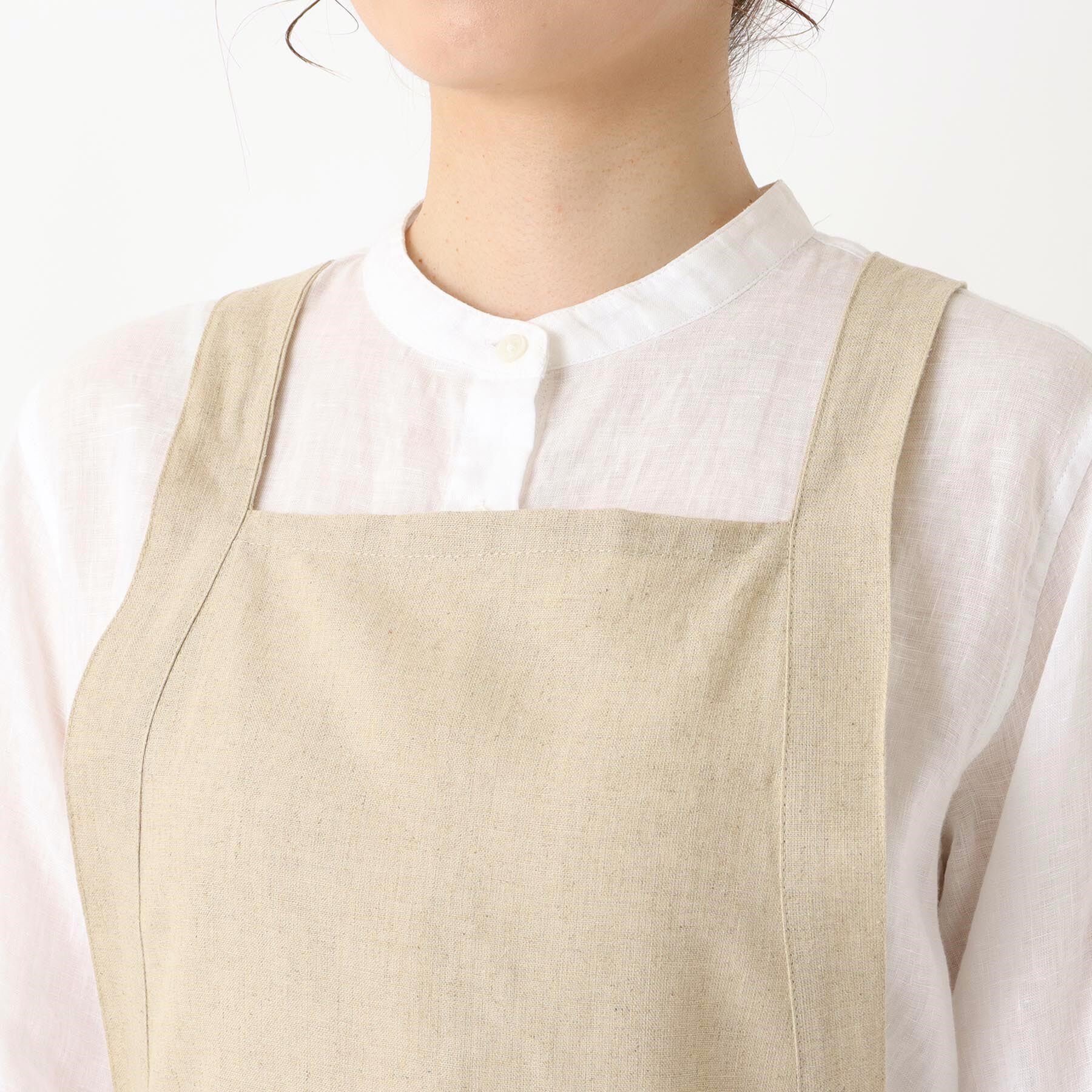 212 KITCHEN STORE「リネンコットン フルエプロンギャザー NT」|食器・キッチングッズ|